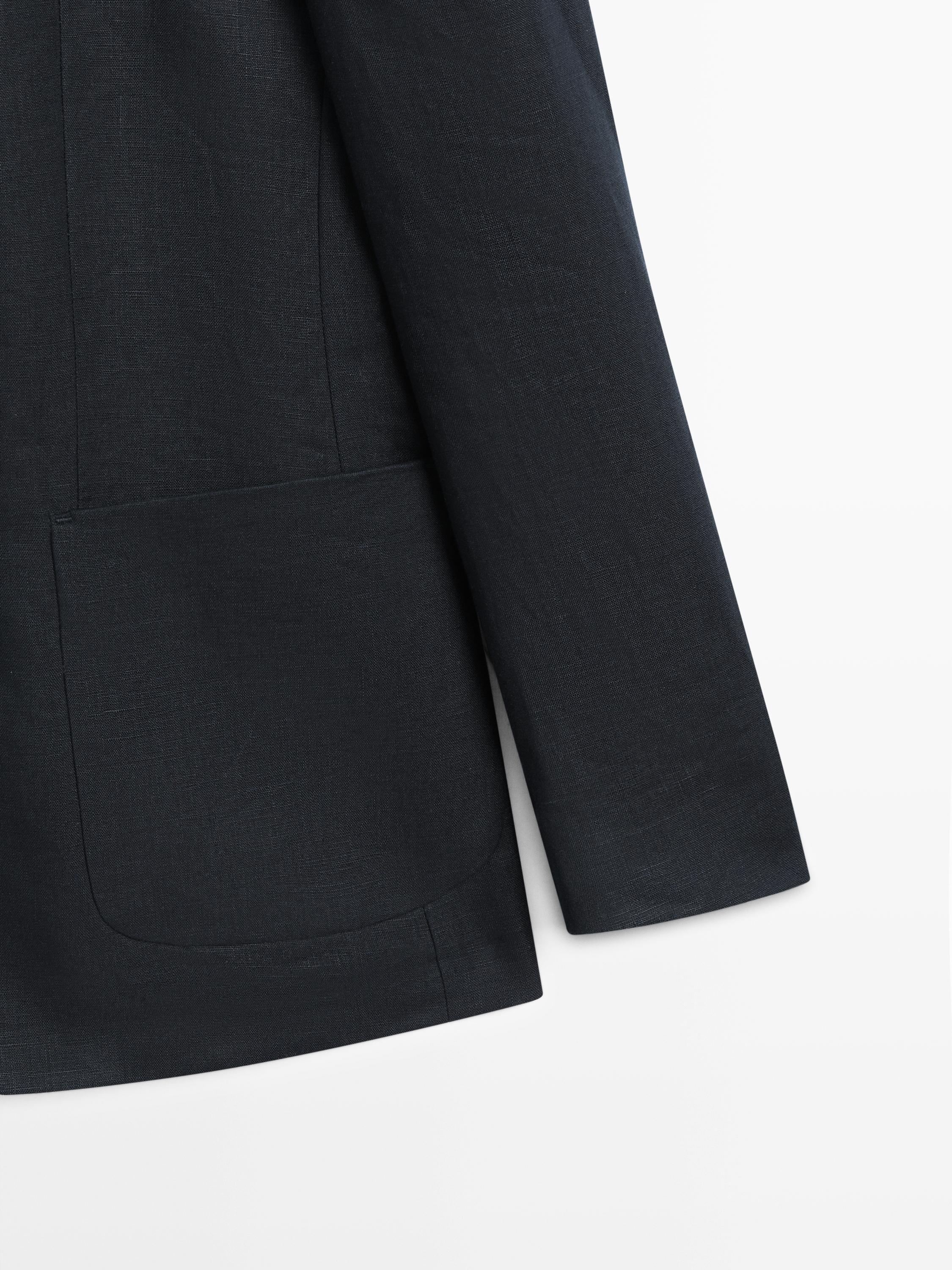 100% linen suit blazer — NAVY BLUE