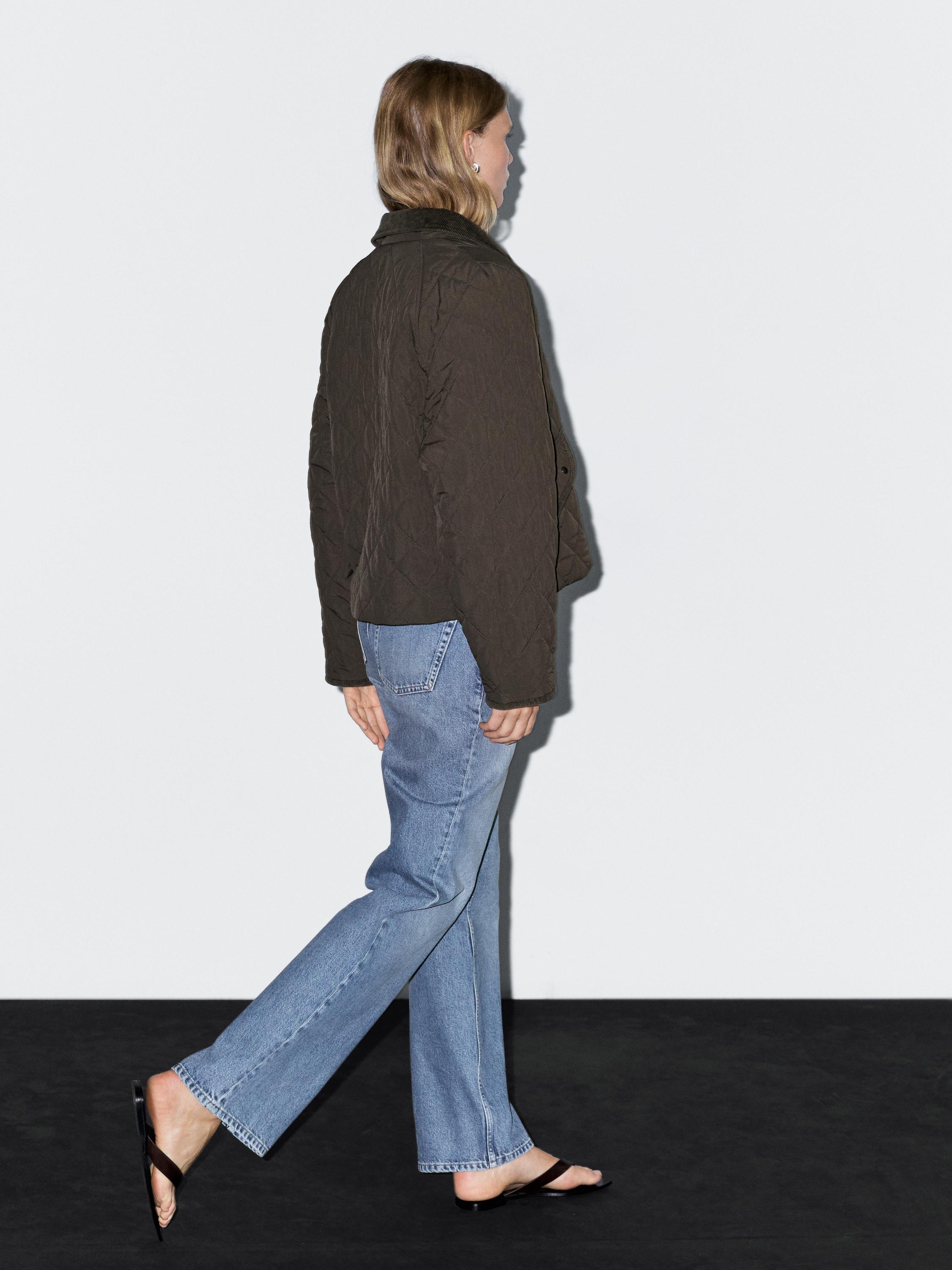 Short lightweight jacket with corduroy detail