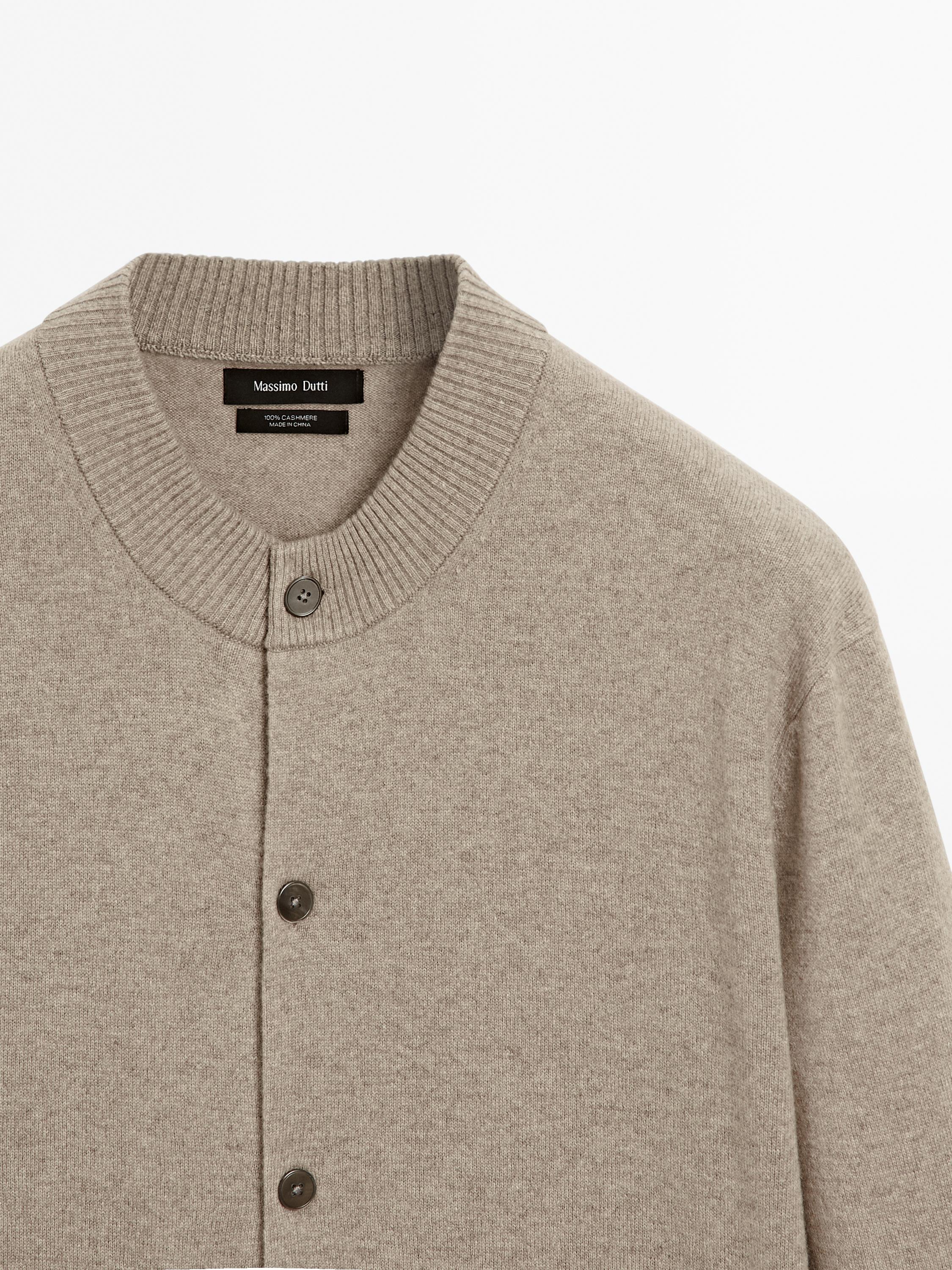 100% cashmere bomber cardigan