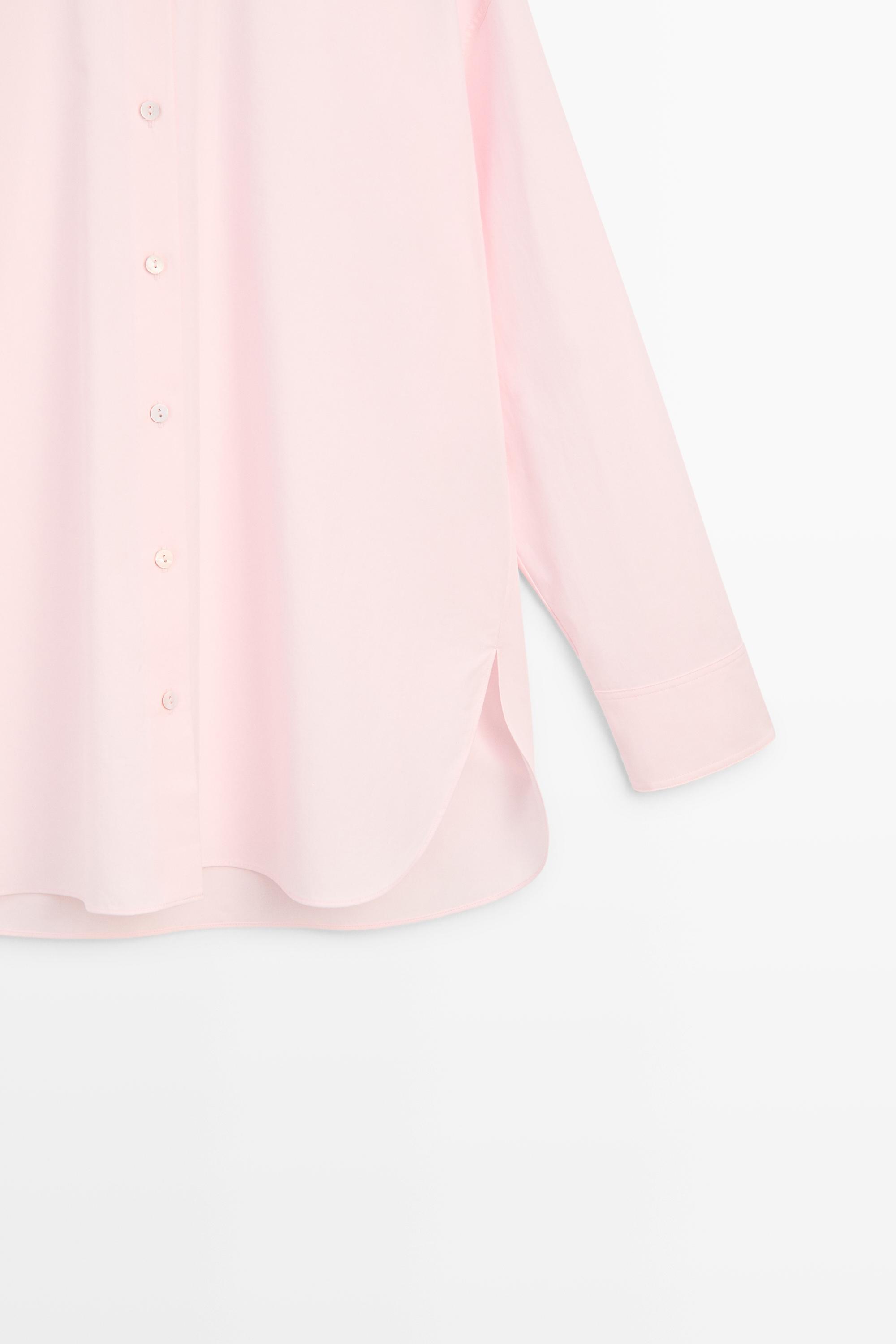 Cotton-blend stand collar shirt — CLAY