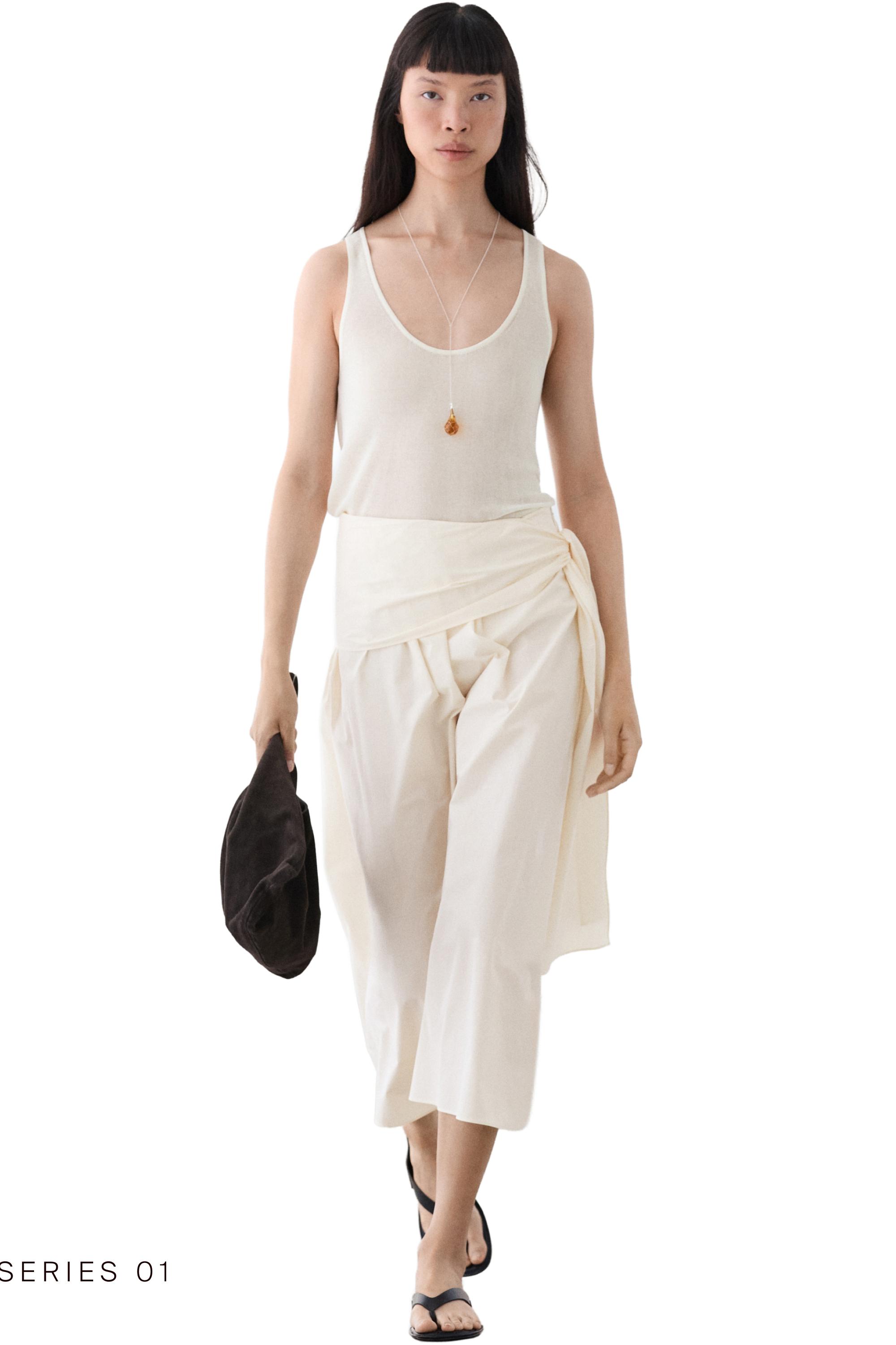 100% linen strappy top — Off white
