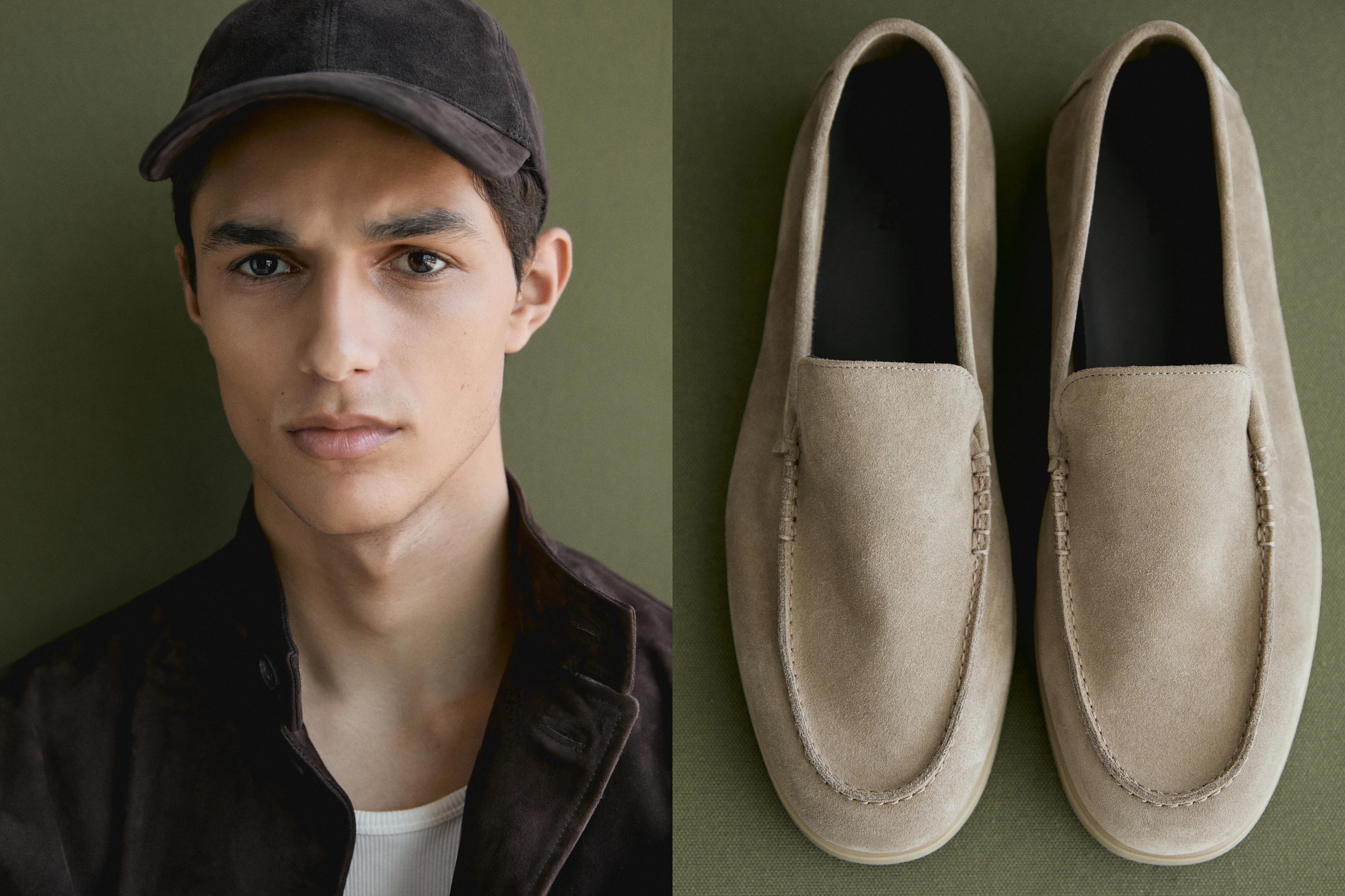 Soft split suede loafers