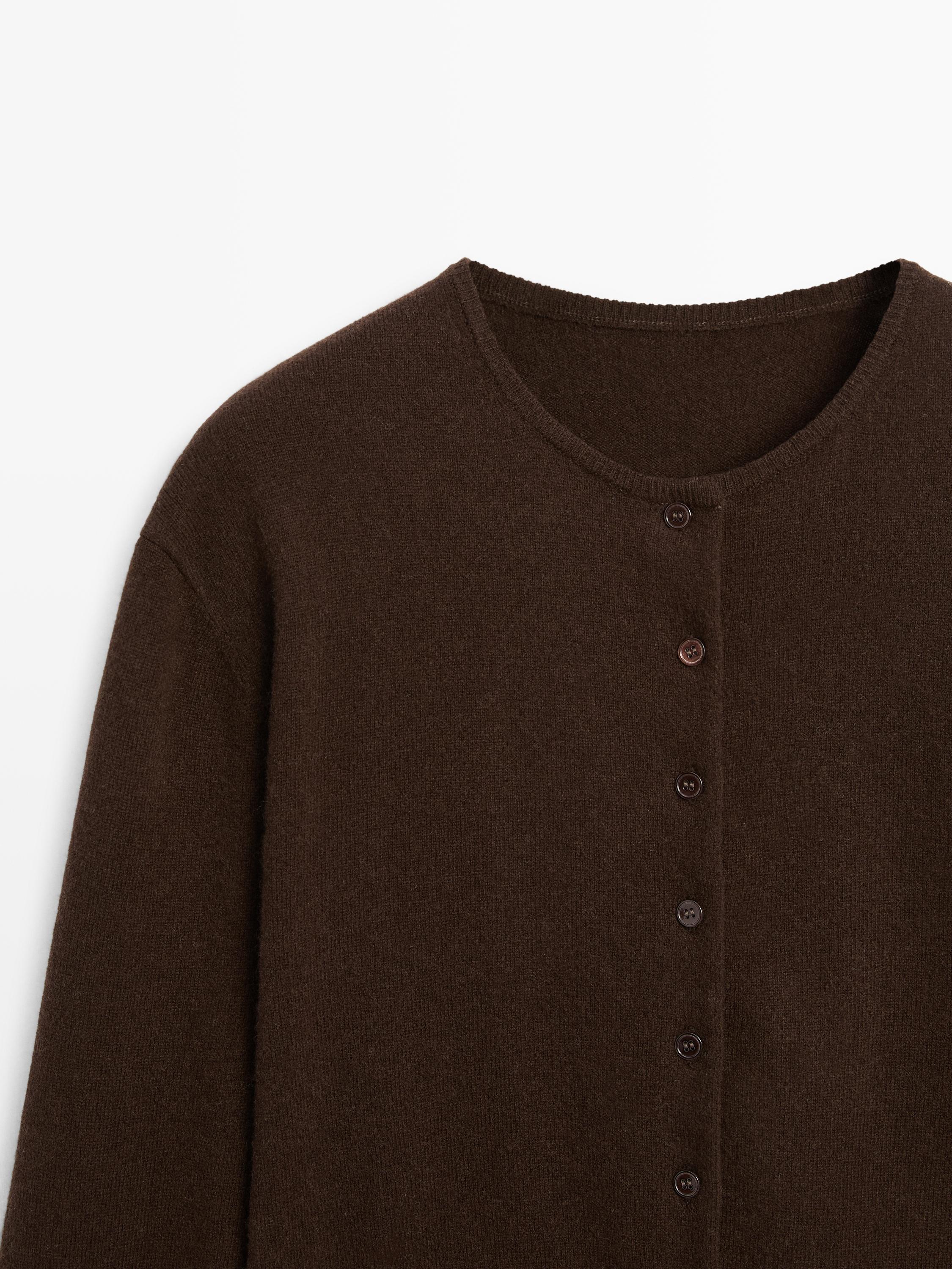 Wool blend knit cardigan