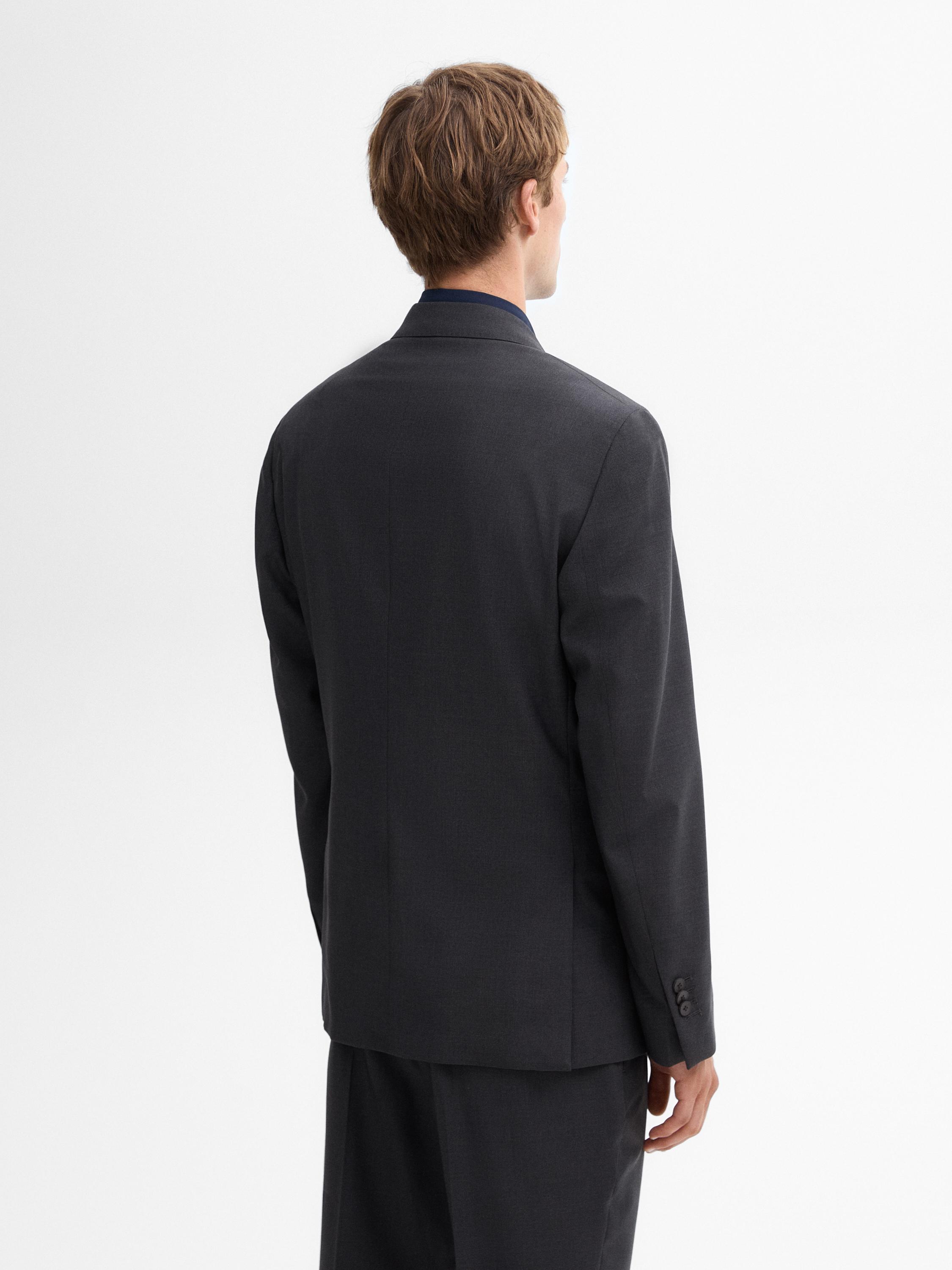 Veste tailleur grise en laine bi-stretch