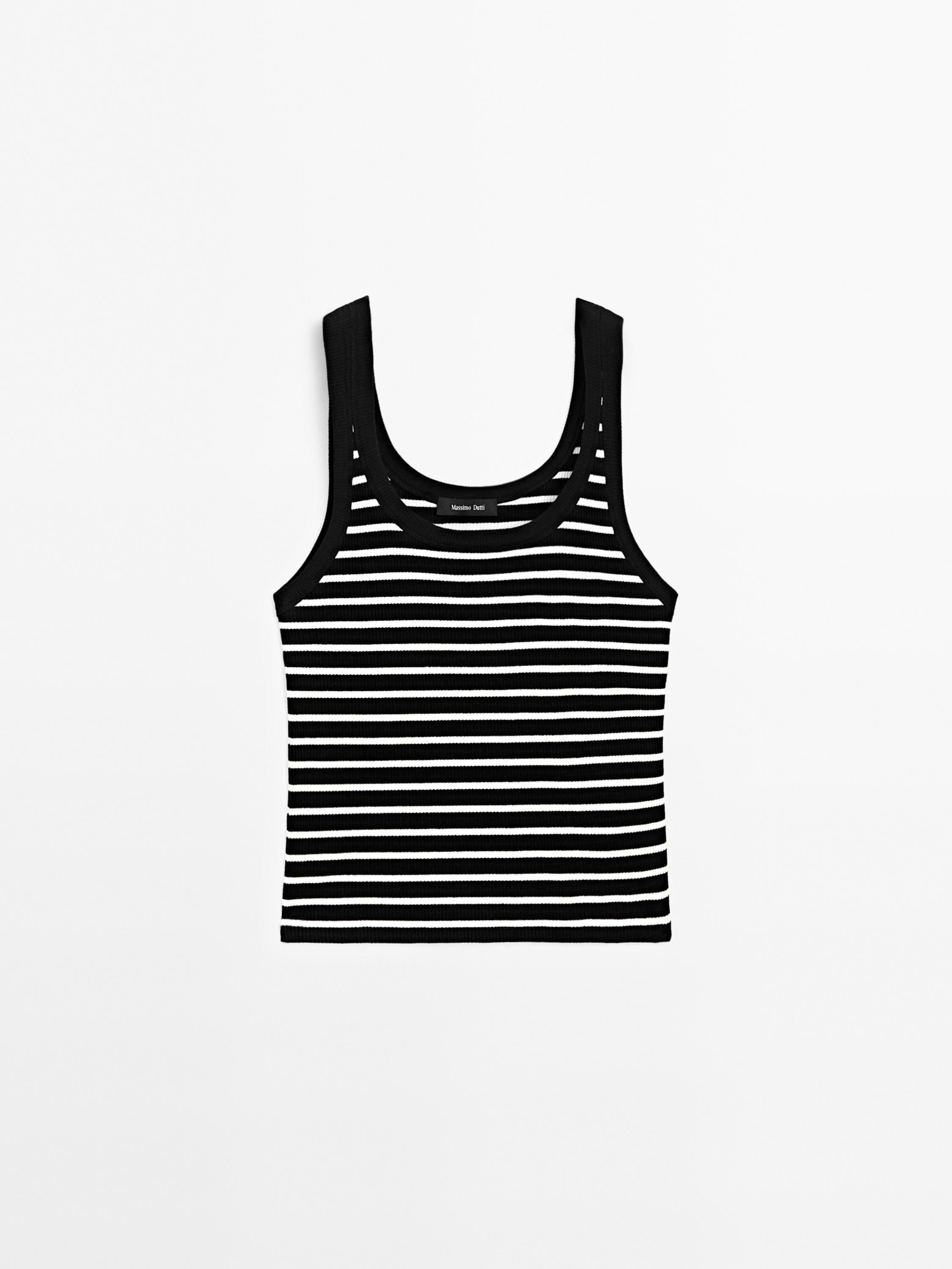 Striped printed tank top