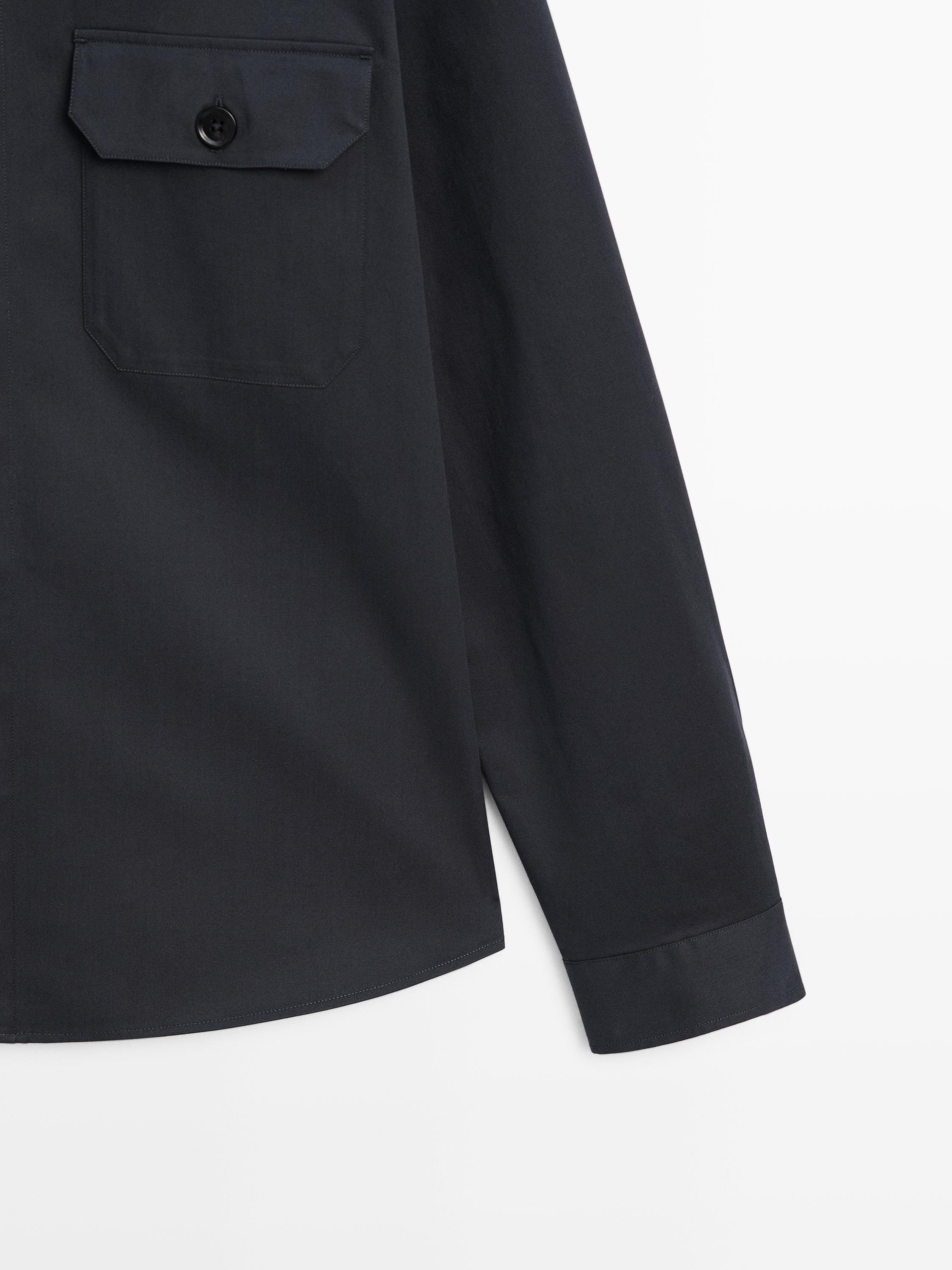 Cotton blend overshirt with pockets