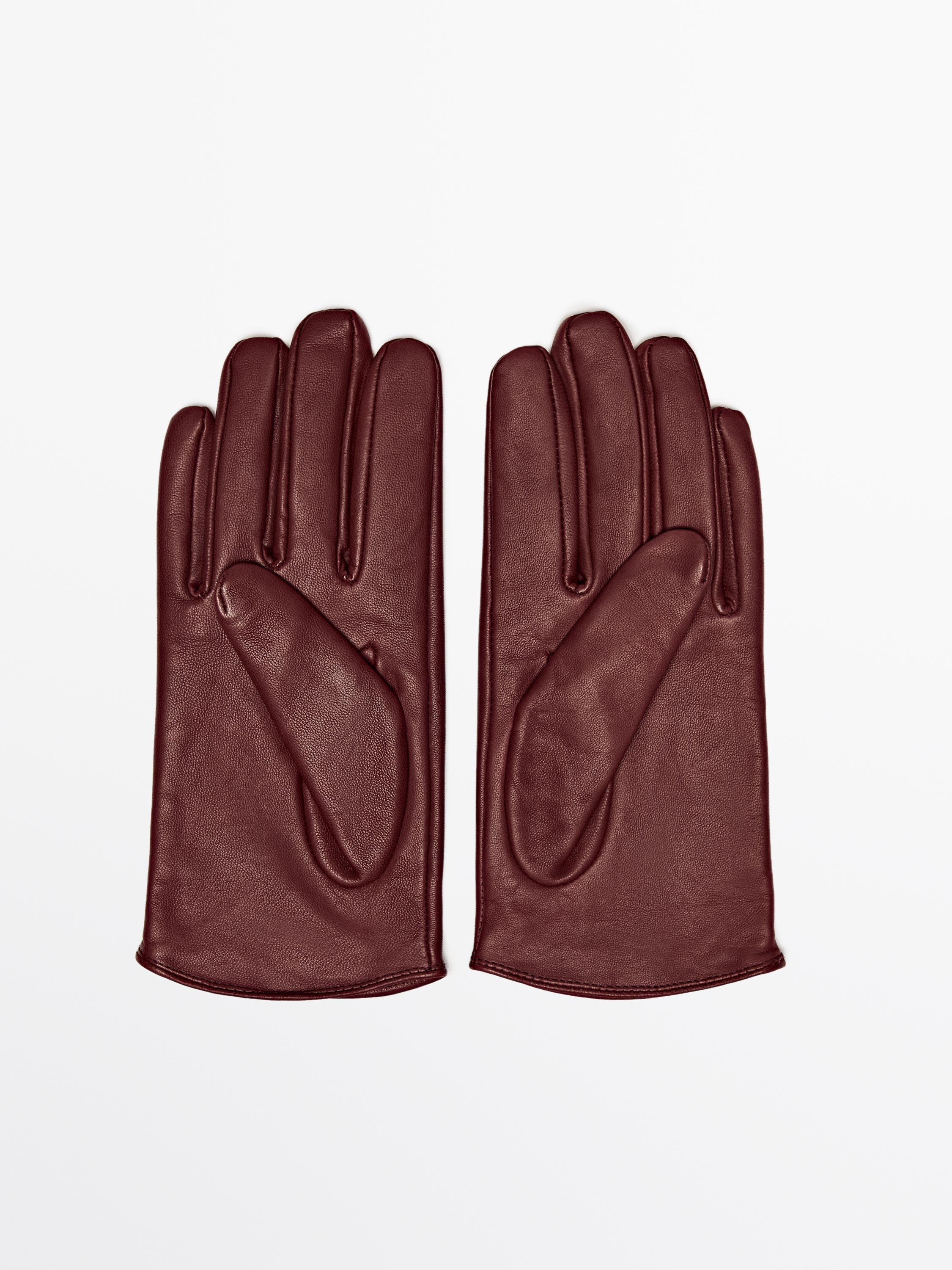 Short leather gloves