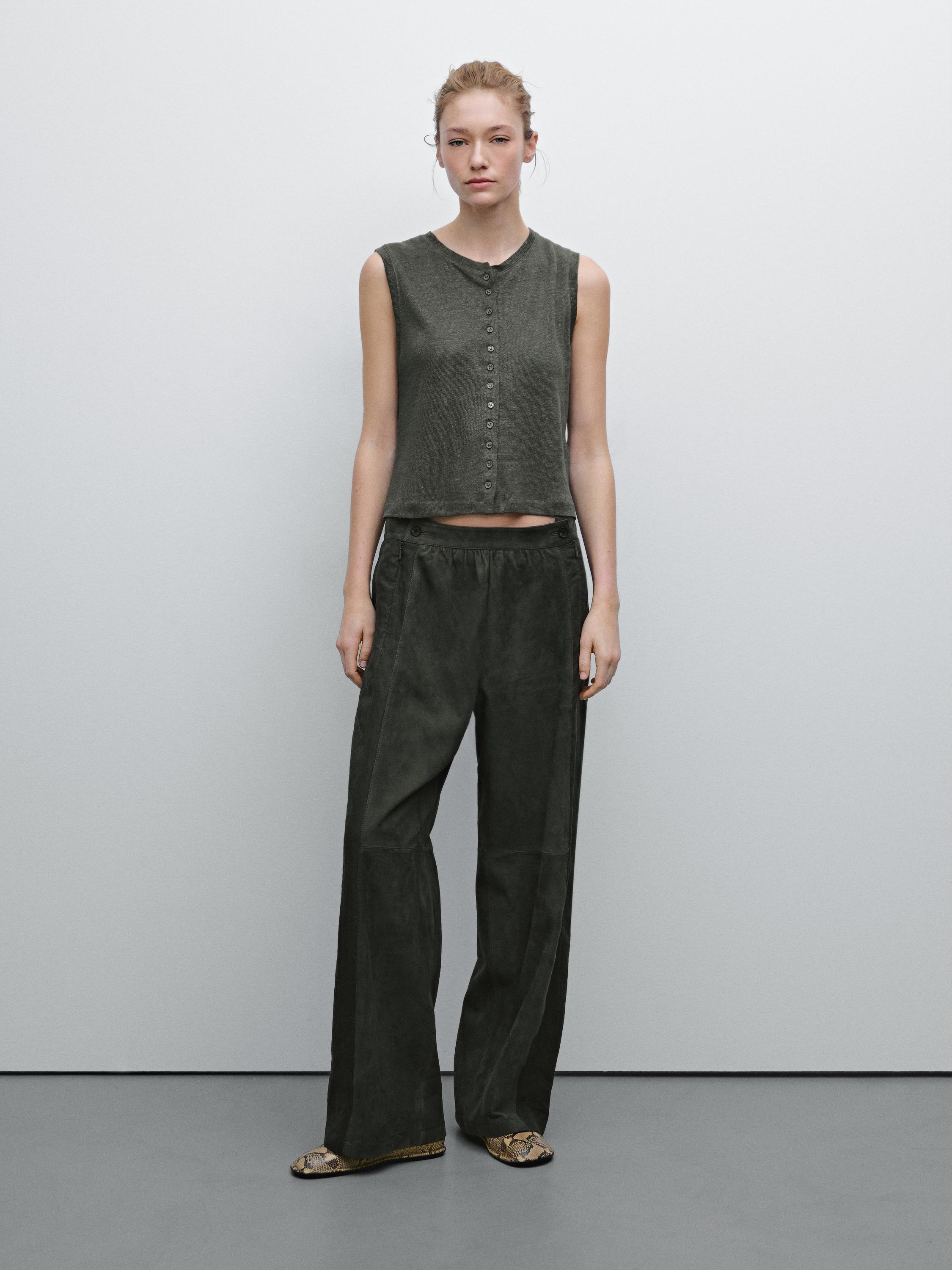Veste sans manches en maille de lin