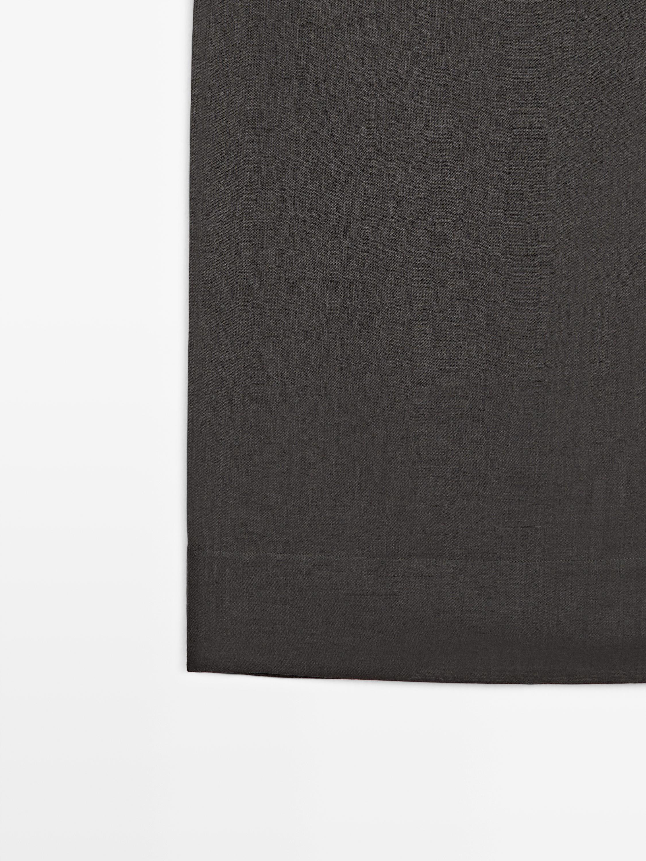 Straight midi skirt with sheer detail - STUDIO — GREY