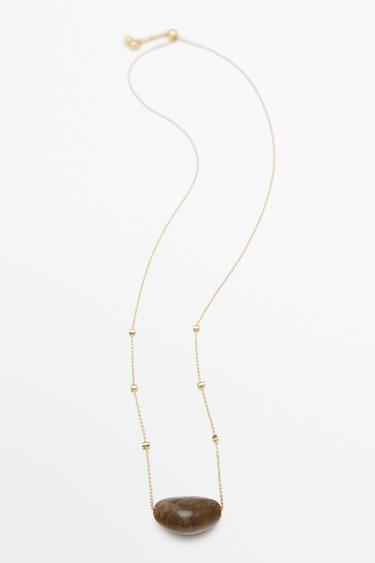 Long necklace with irregular gem chain — GOLDEN 2