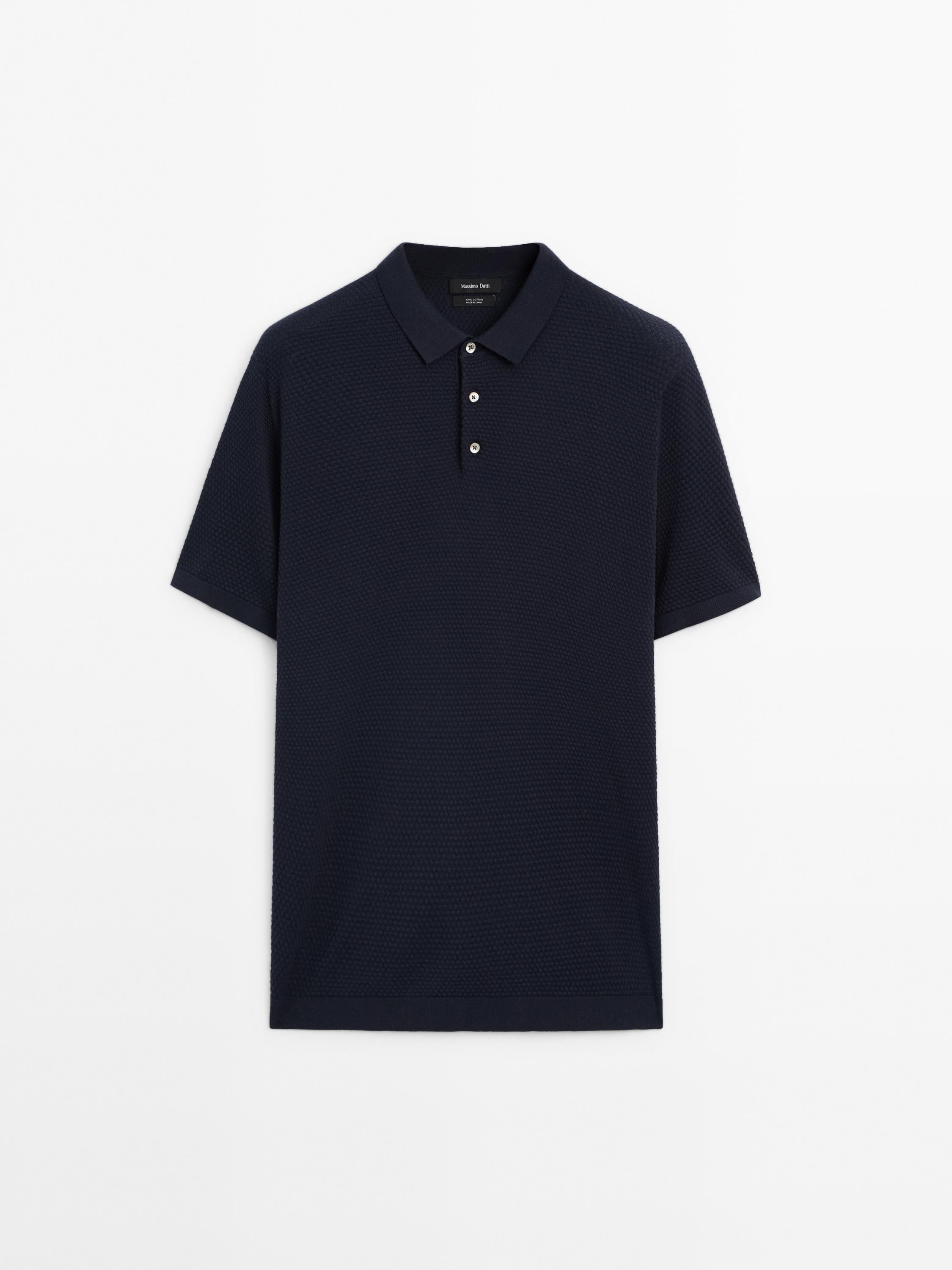 100% cotton knit polo sweater
