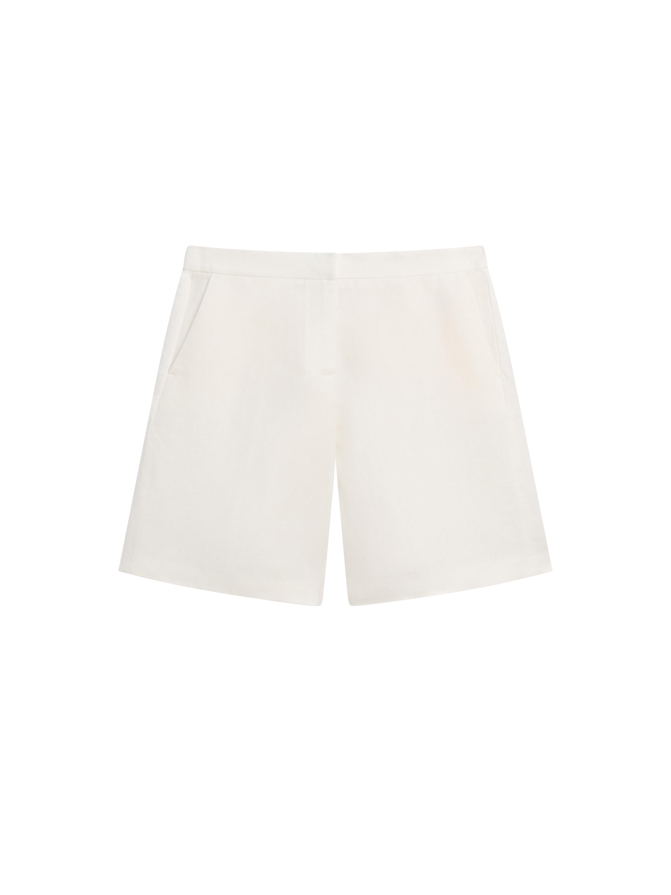 Uzun keten bermuda şort