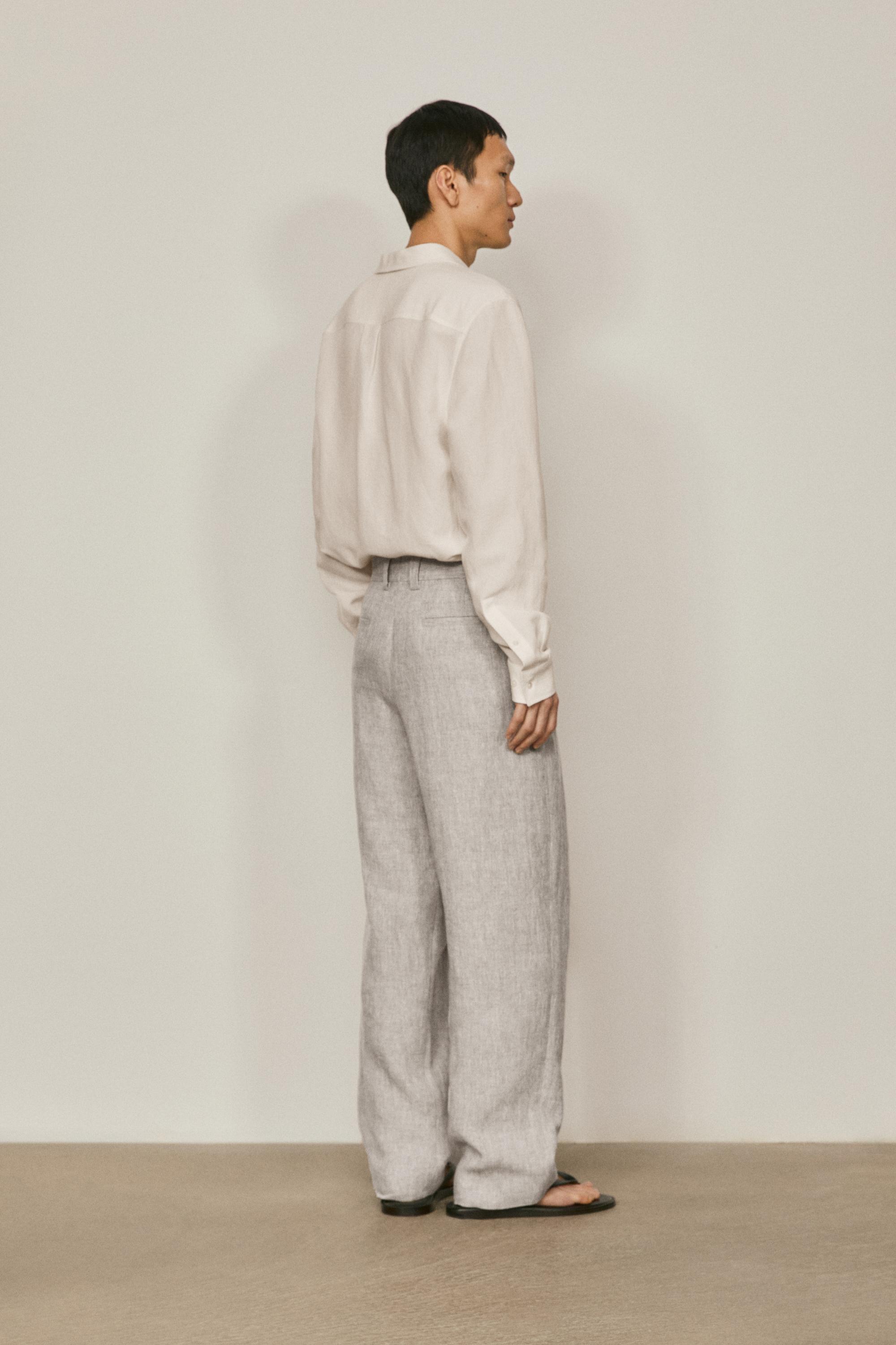 Total look linen trousers - LIMITED EDITION — PEARL GREY