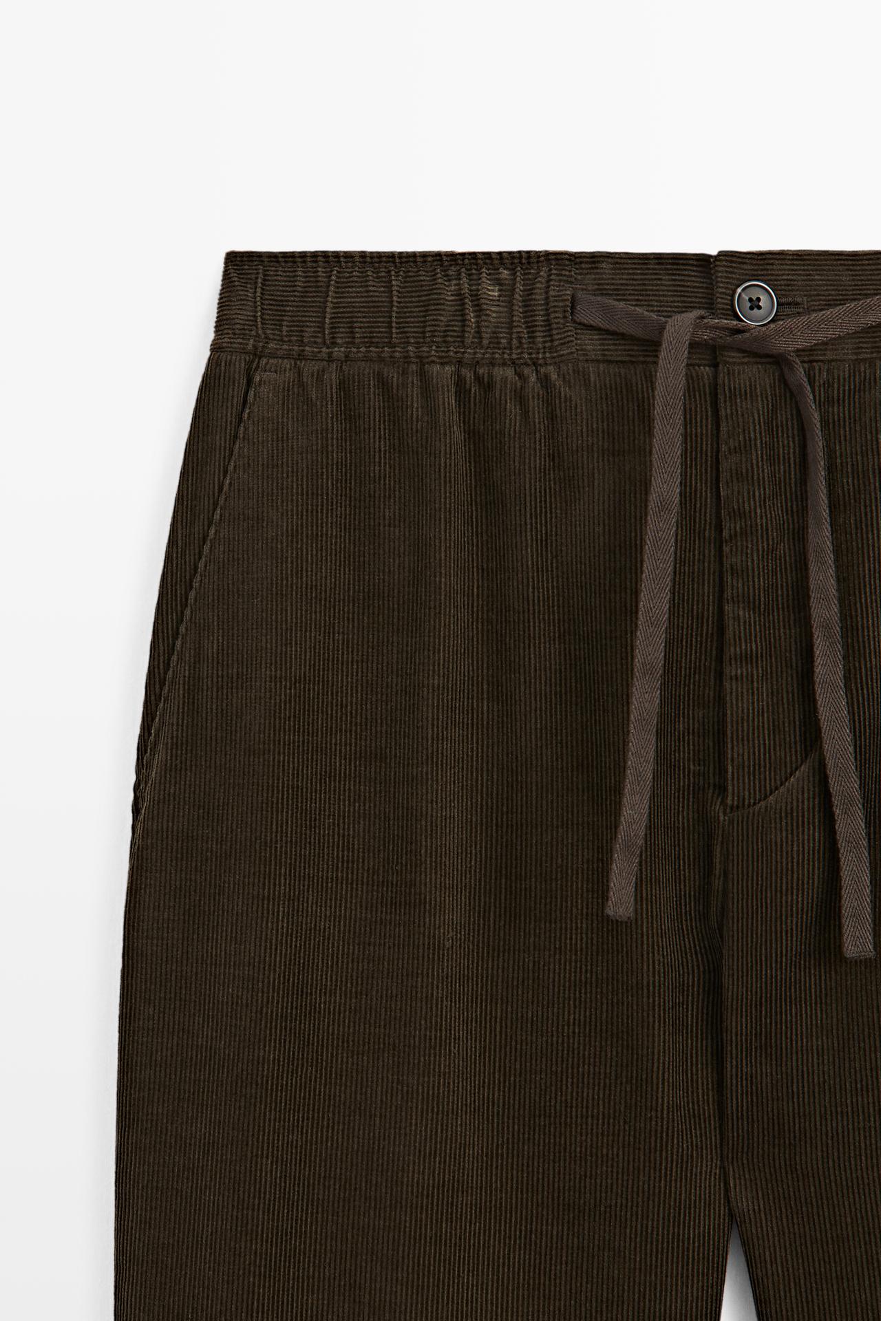 Corduroy jogger fit pants — GREEN