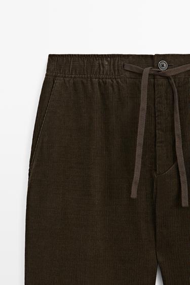 Corduroy jogger fit pants — GREEN 9