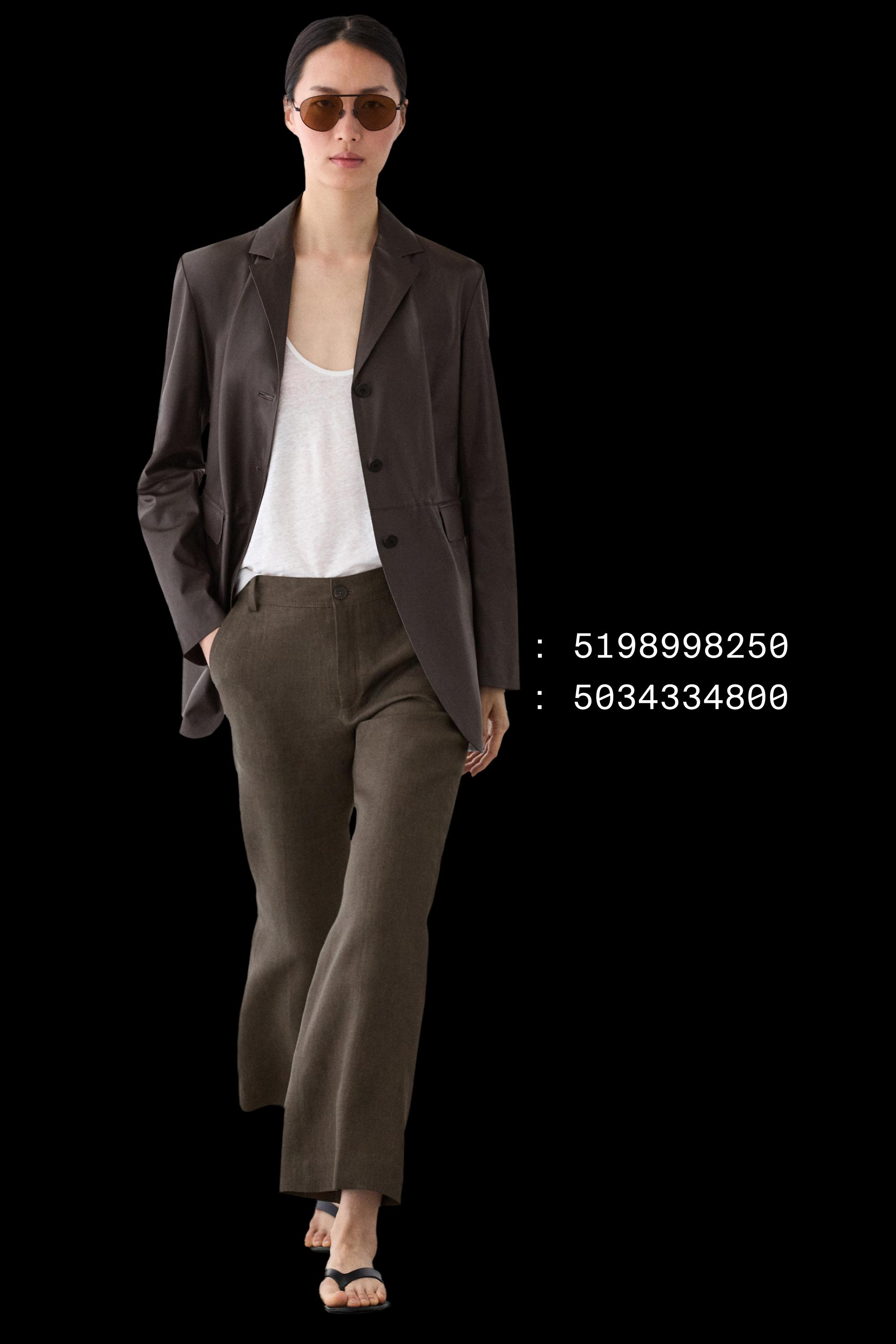 Kick flare cropped linen trousers — GREEN MARL