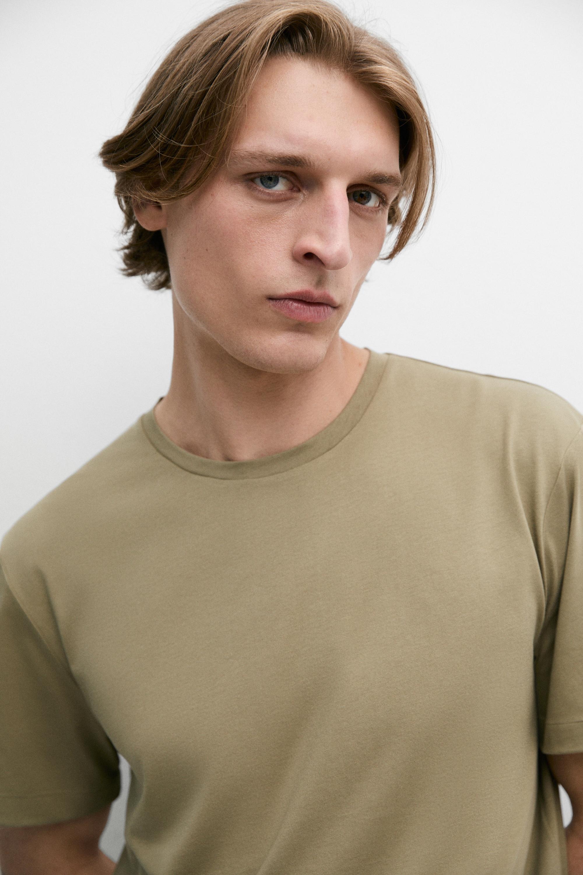 100% cotton short-sleeve T-shirt — PALE GREEN