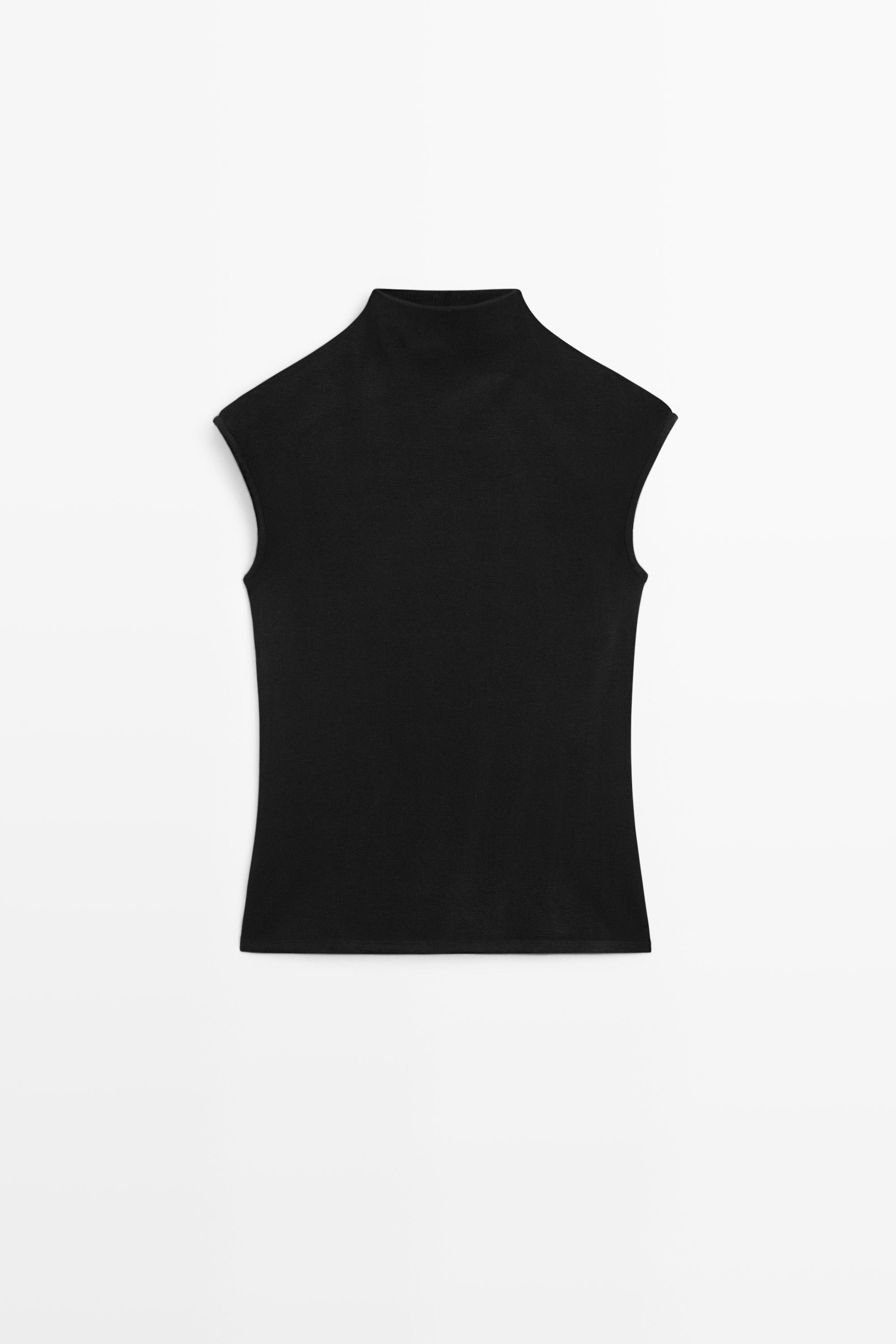 Funnel neck knit top