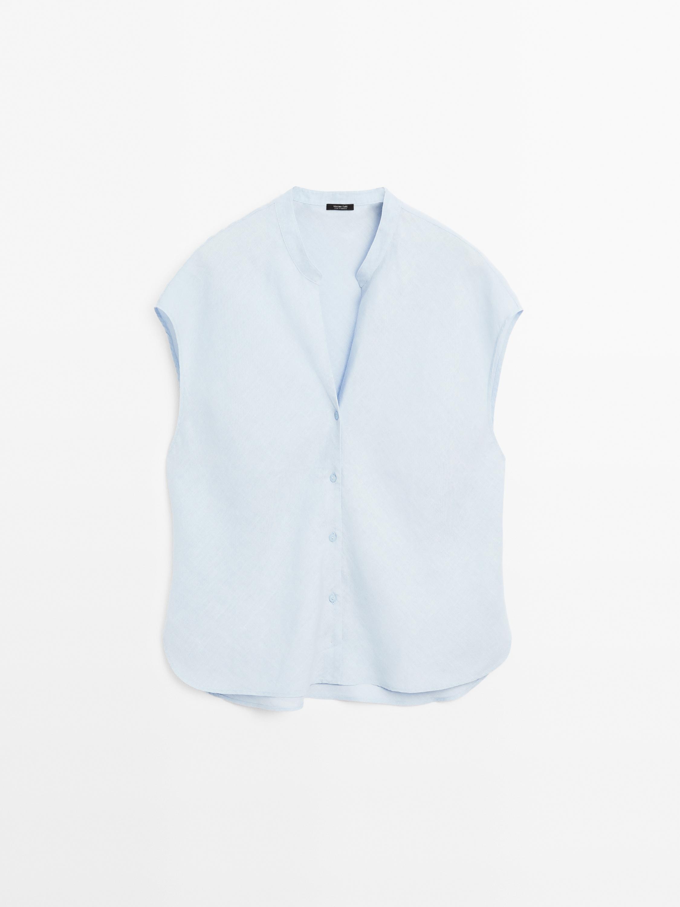 Blouse fluide col ouvert 100 % lin