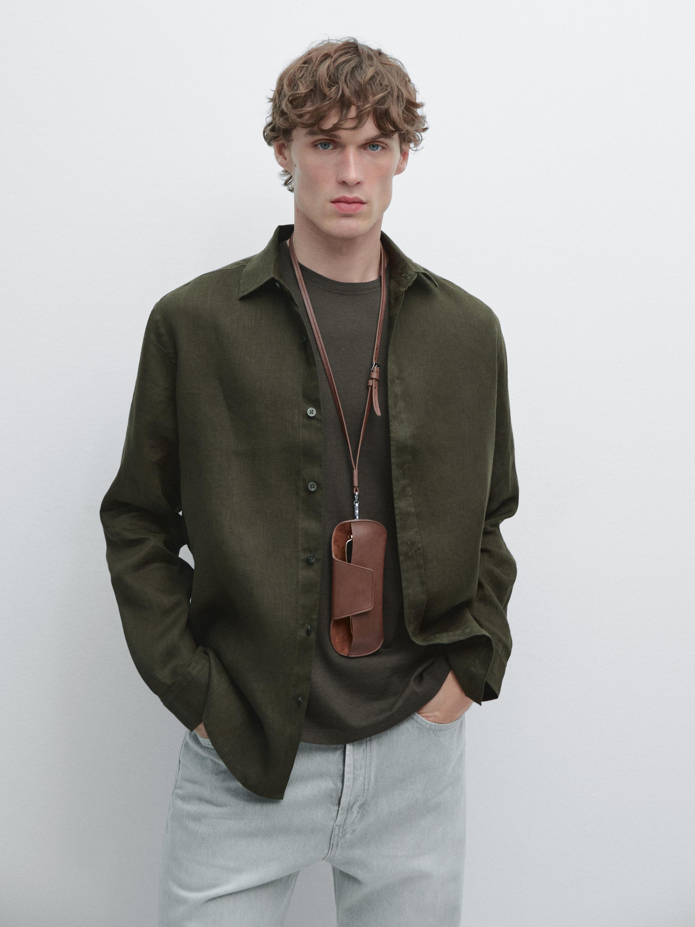 Slim fit 100% linen shirt