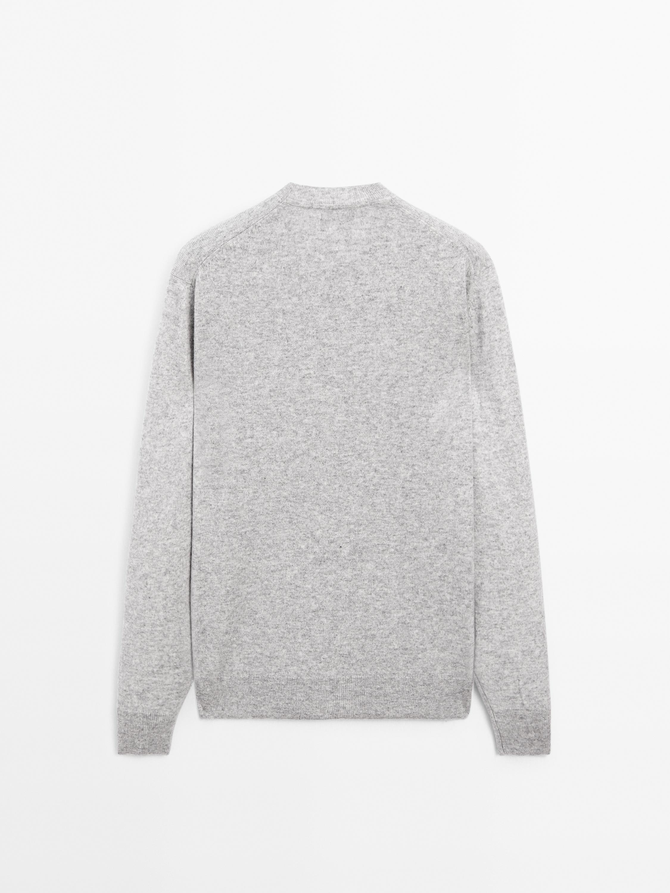 Wool blend crew neck sweater
