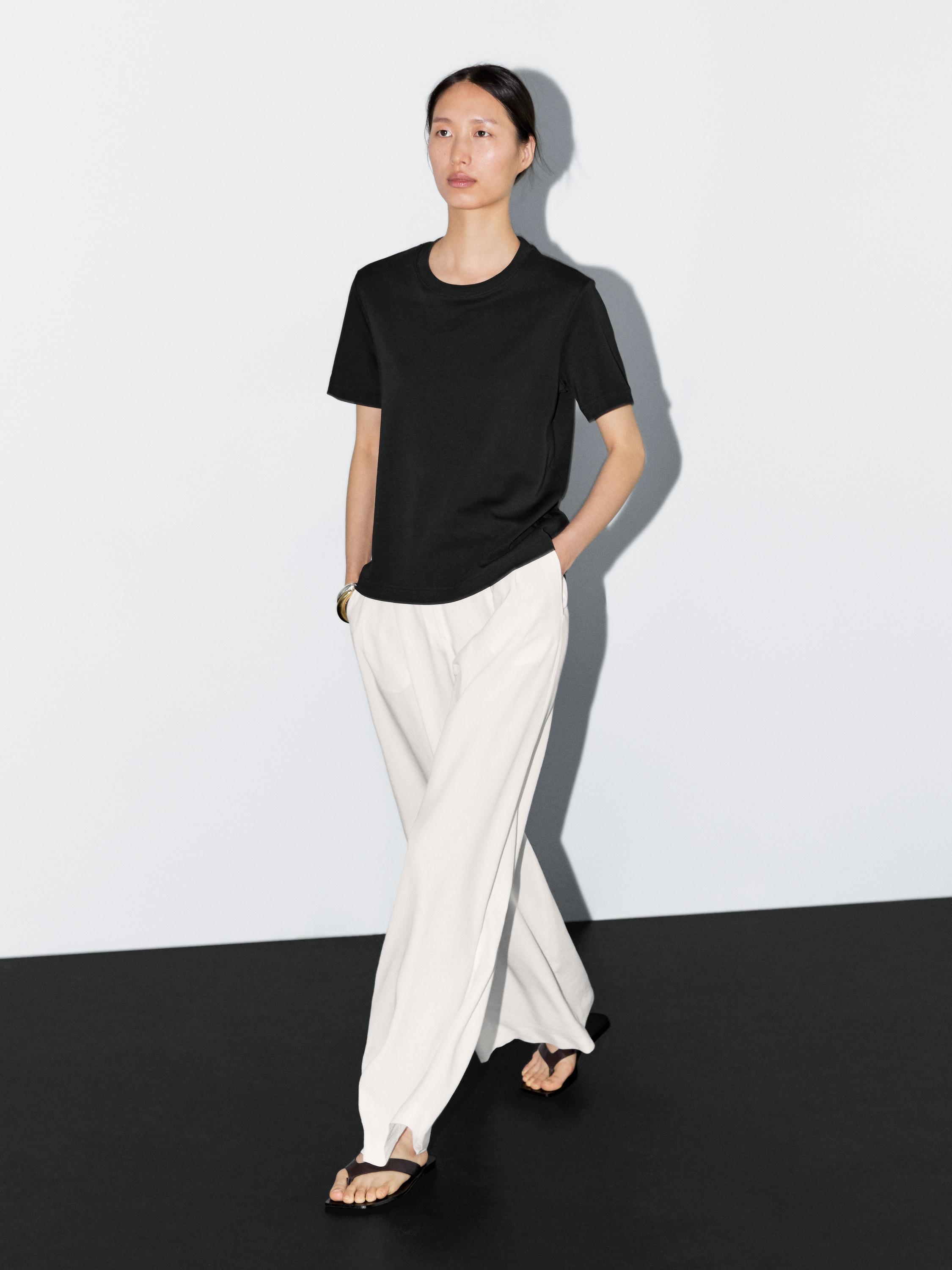 100% cotton interlock crew neck T-shirt