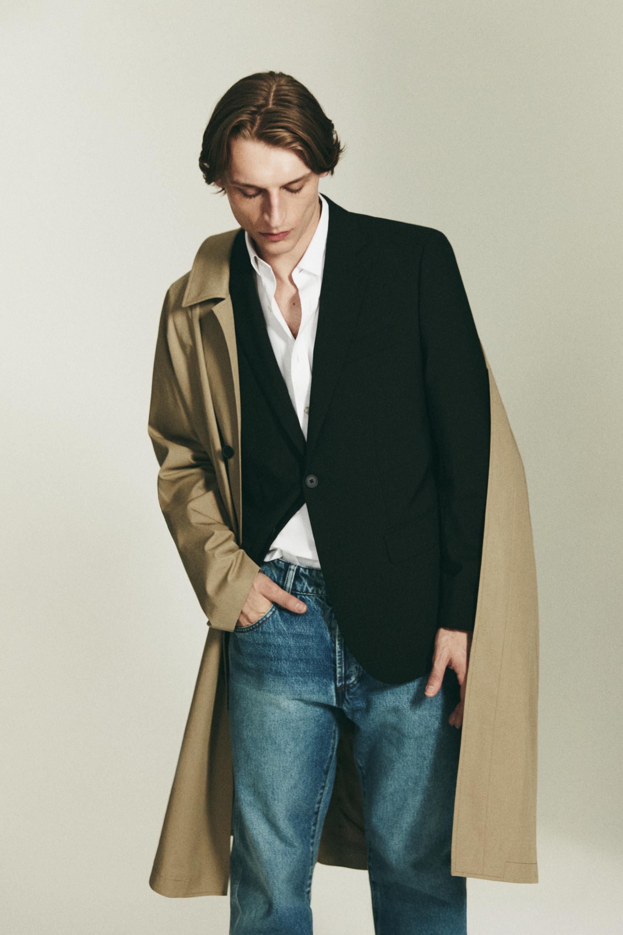 100% cool wool suit blazer — BLACK