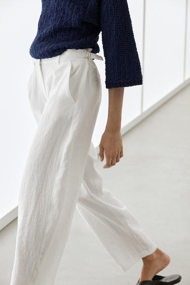 Flowing trousers with buckles — WHITE 5