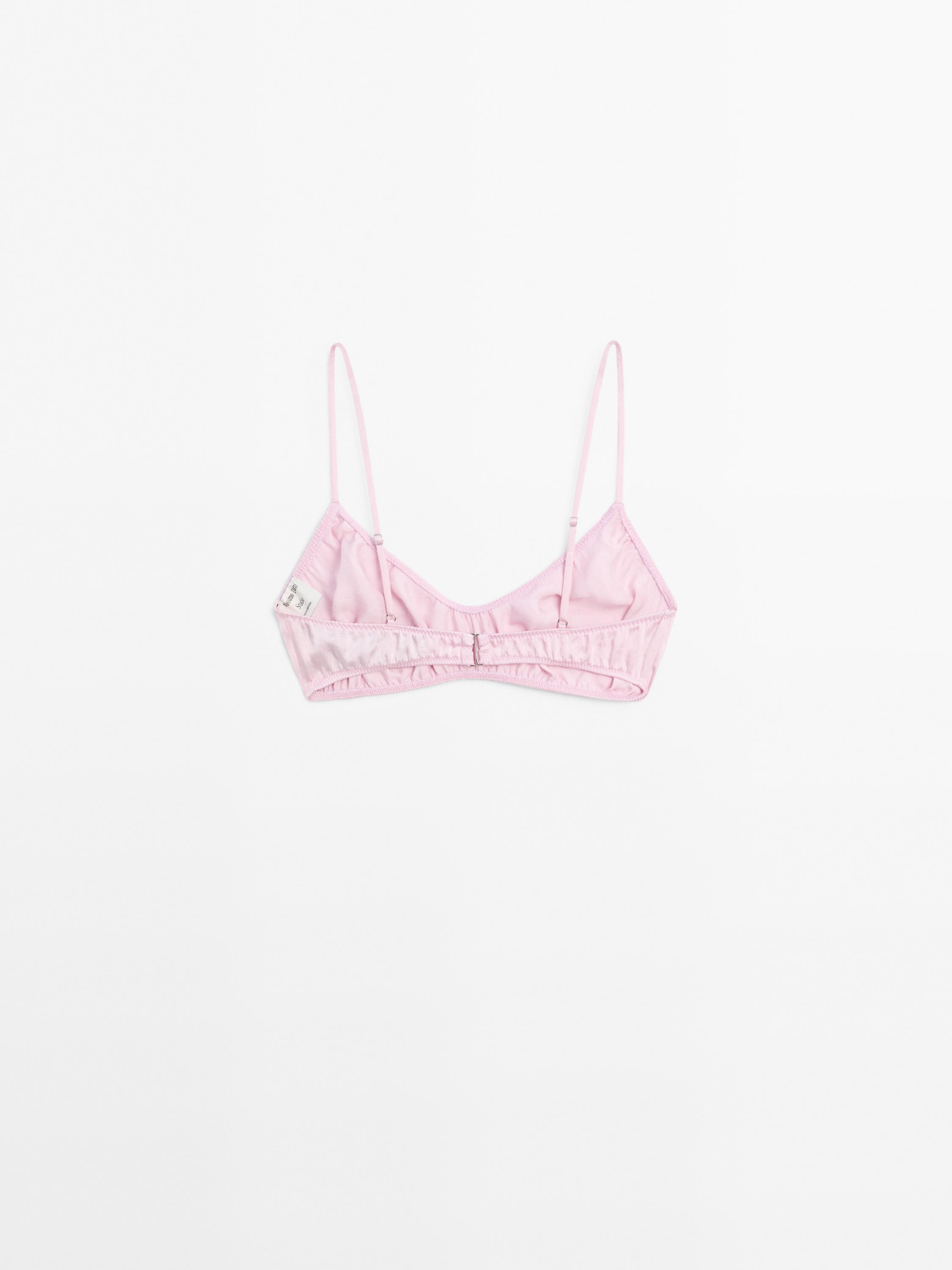 Gathered satin triangle bra - STUDIO