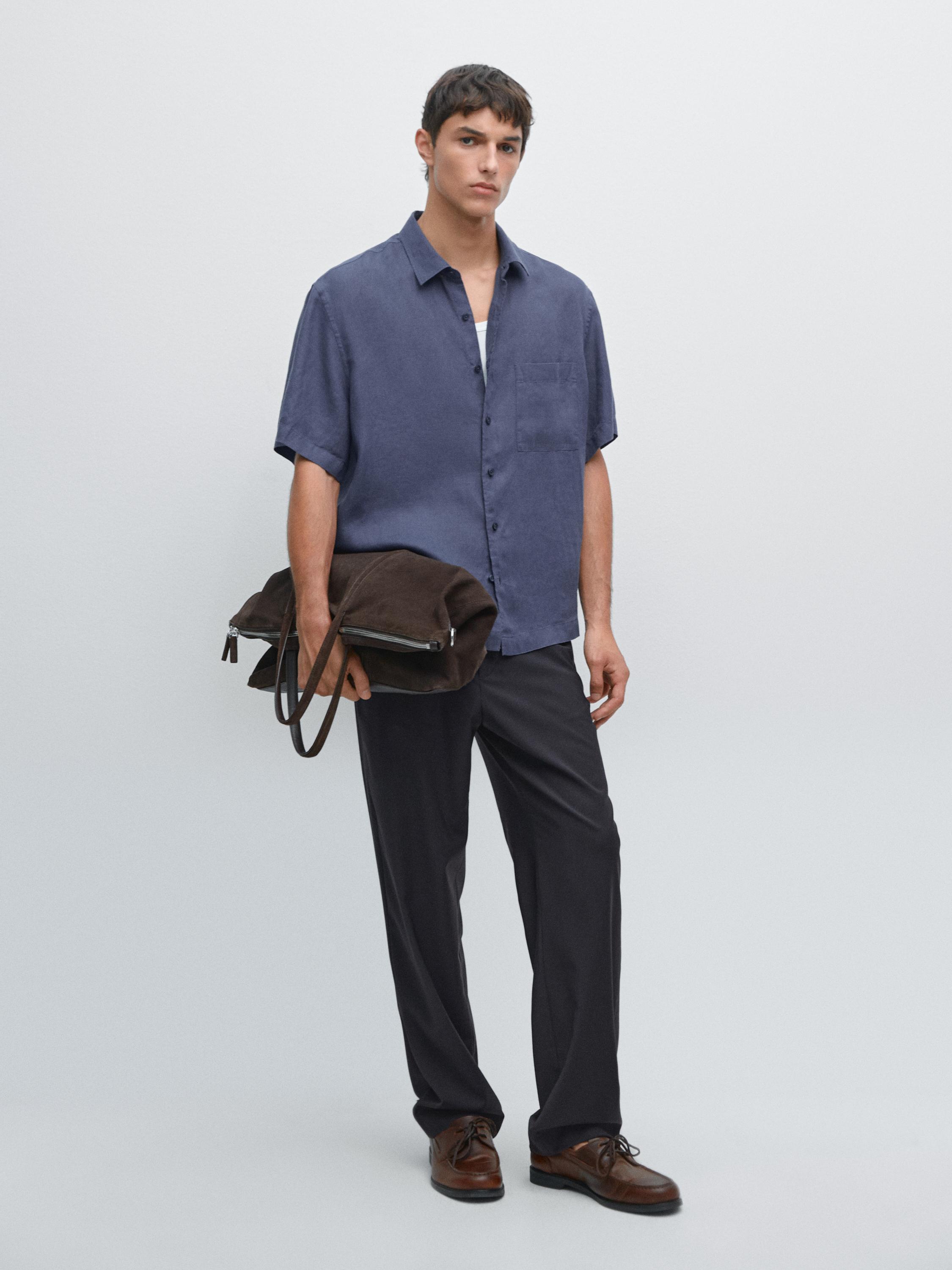 100% linen short sleeve shirt