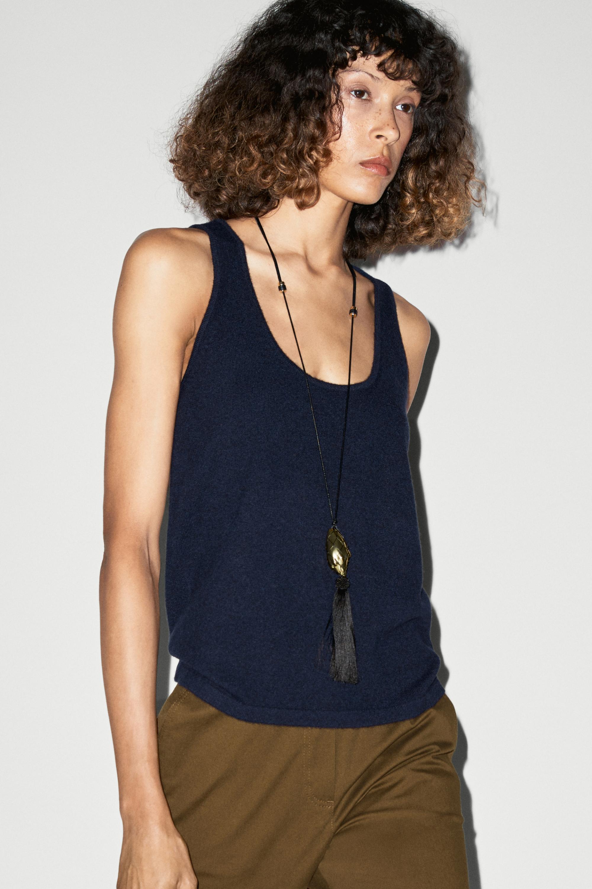 Wool blend knit round neck top