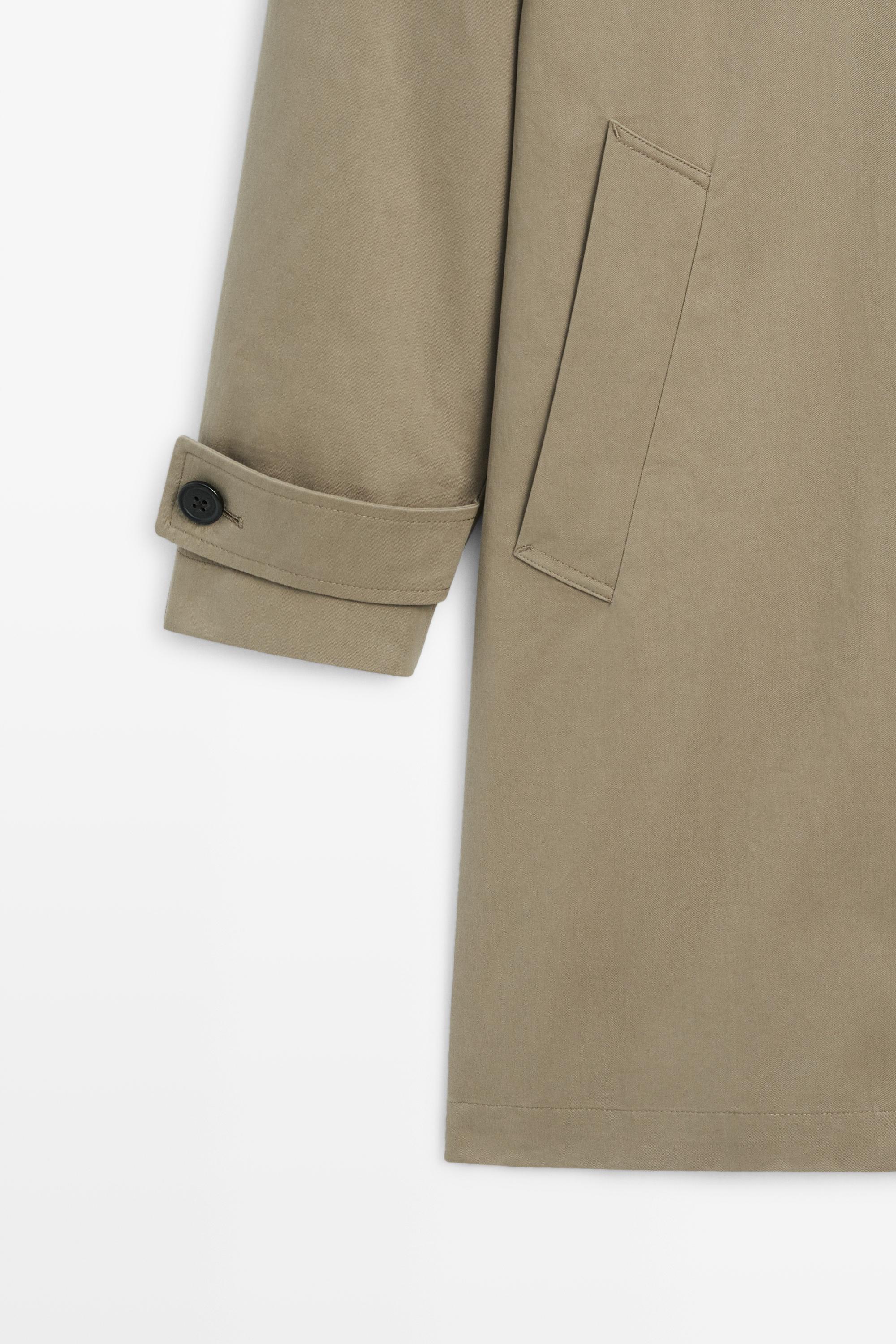 Oversize long 100% cotton trench coat — MOLE BROWN
