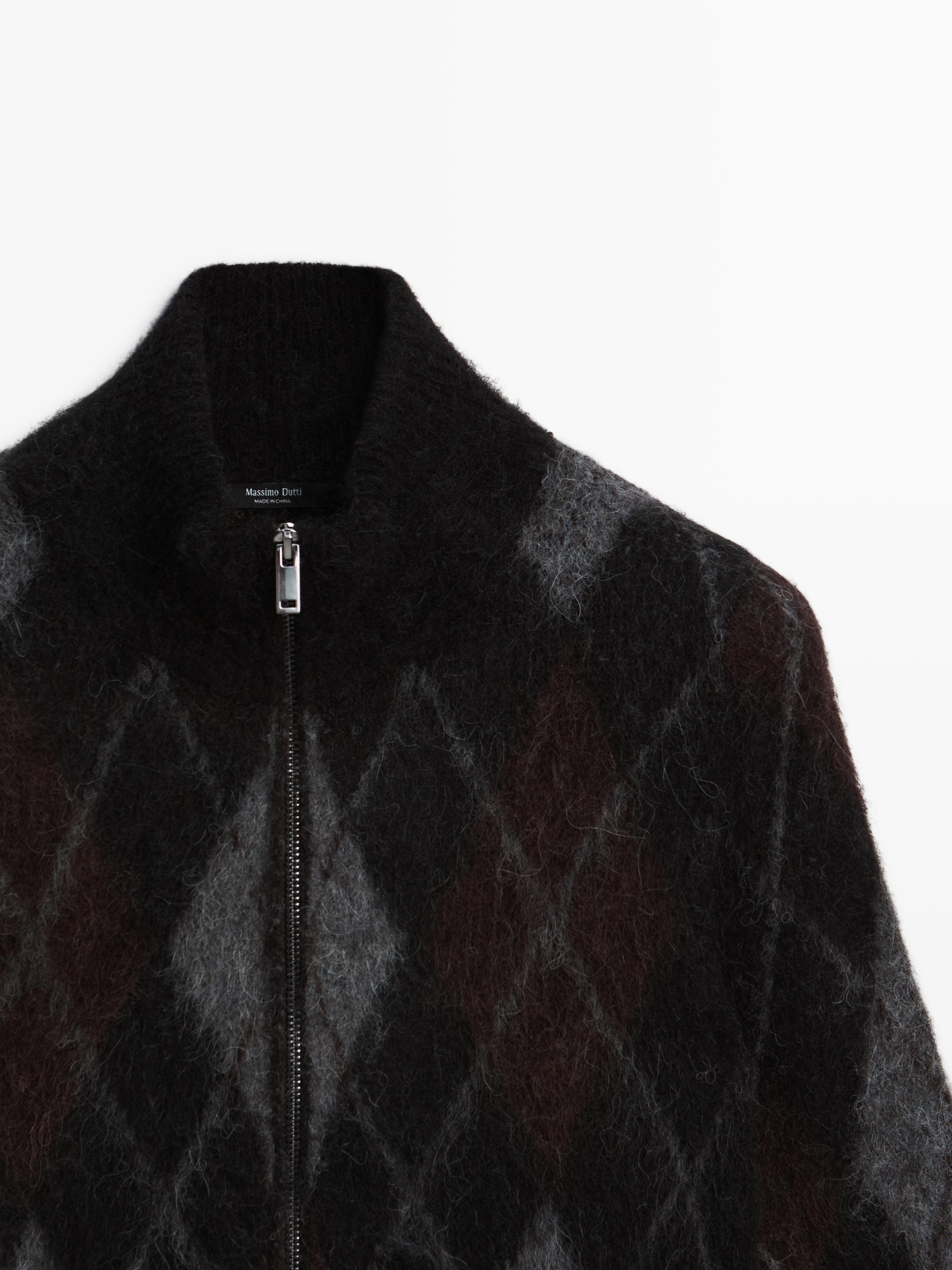 Cardigan aus Alpakawolle mit Rautenmuster