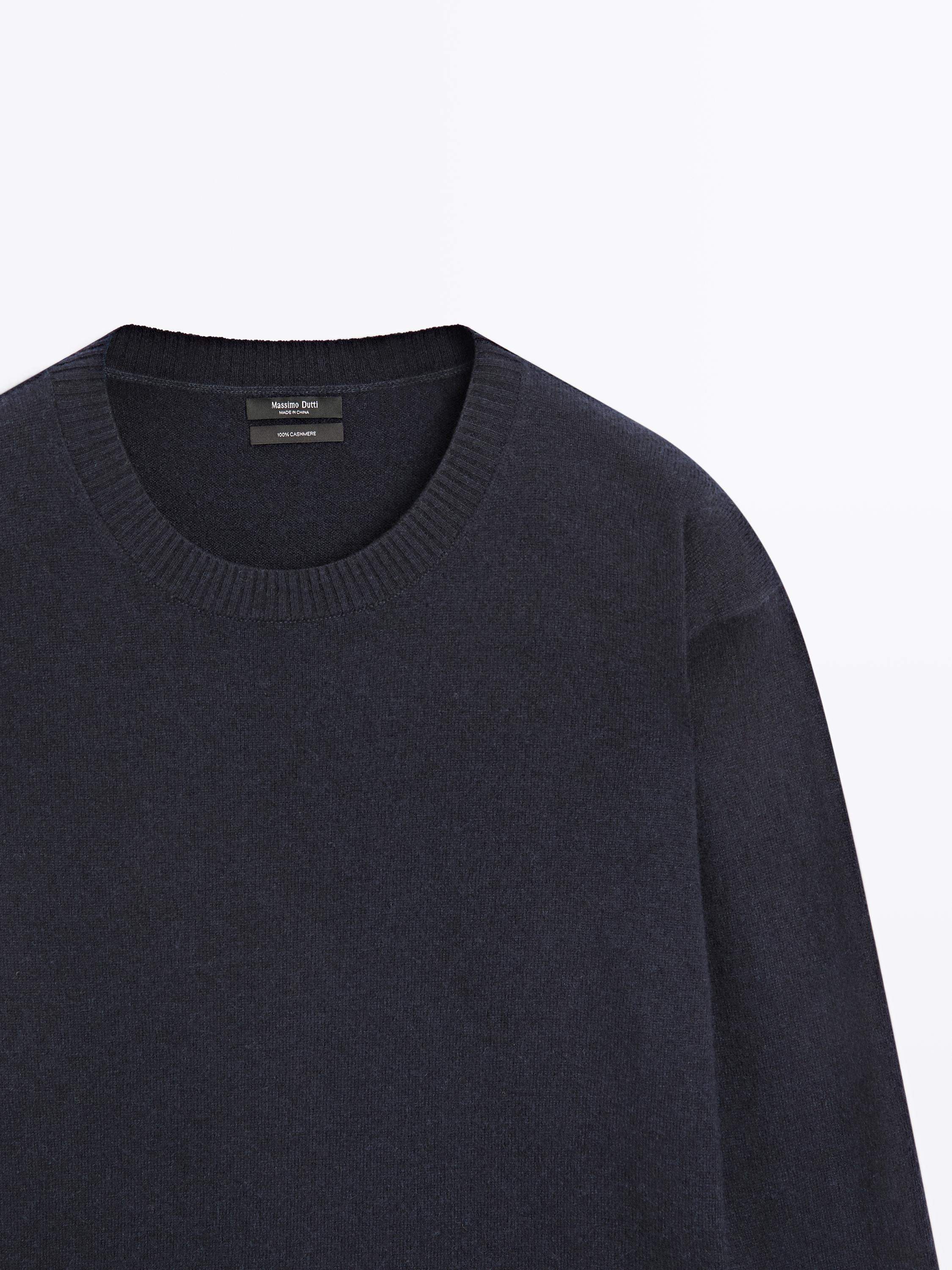 100% cashmere crew neck sweater
