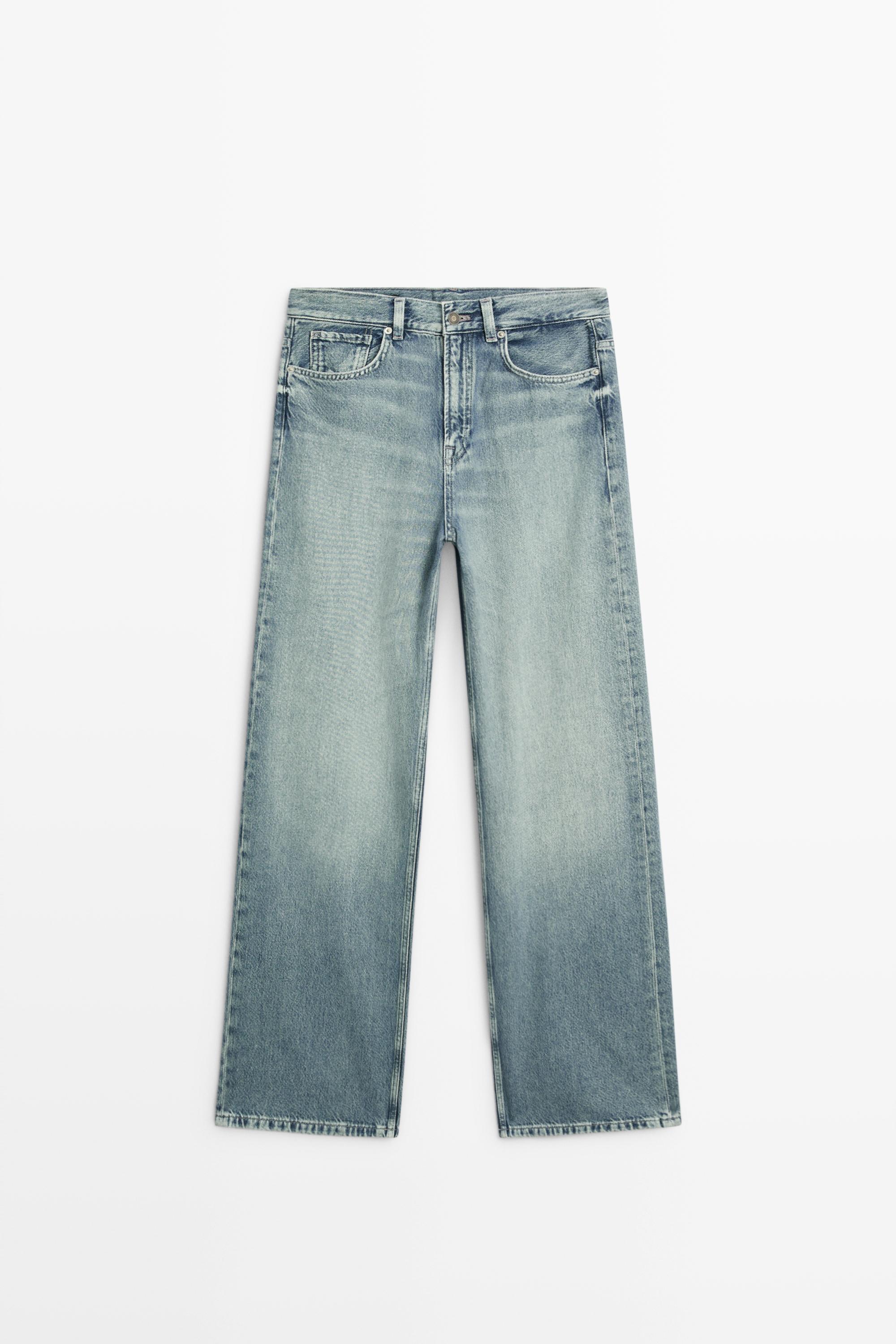 Jeans a gamba larga a vita alta