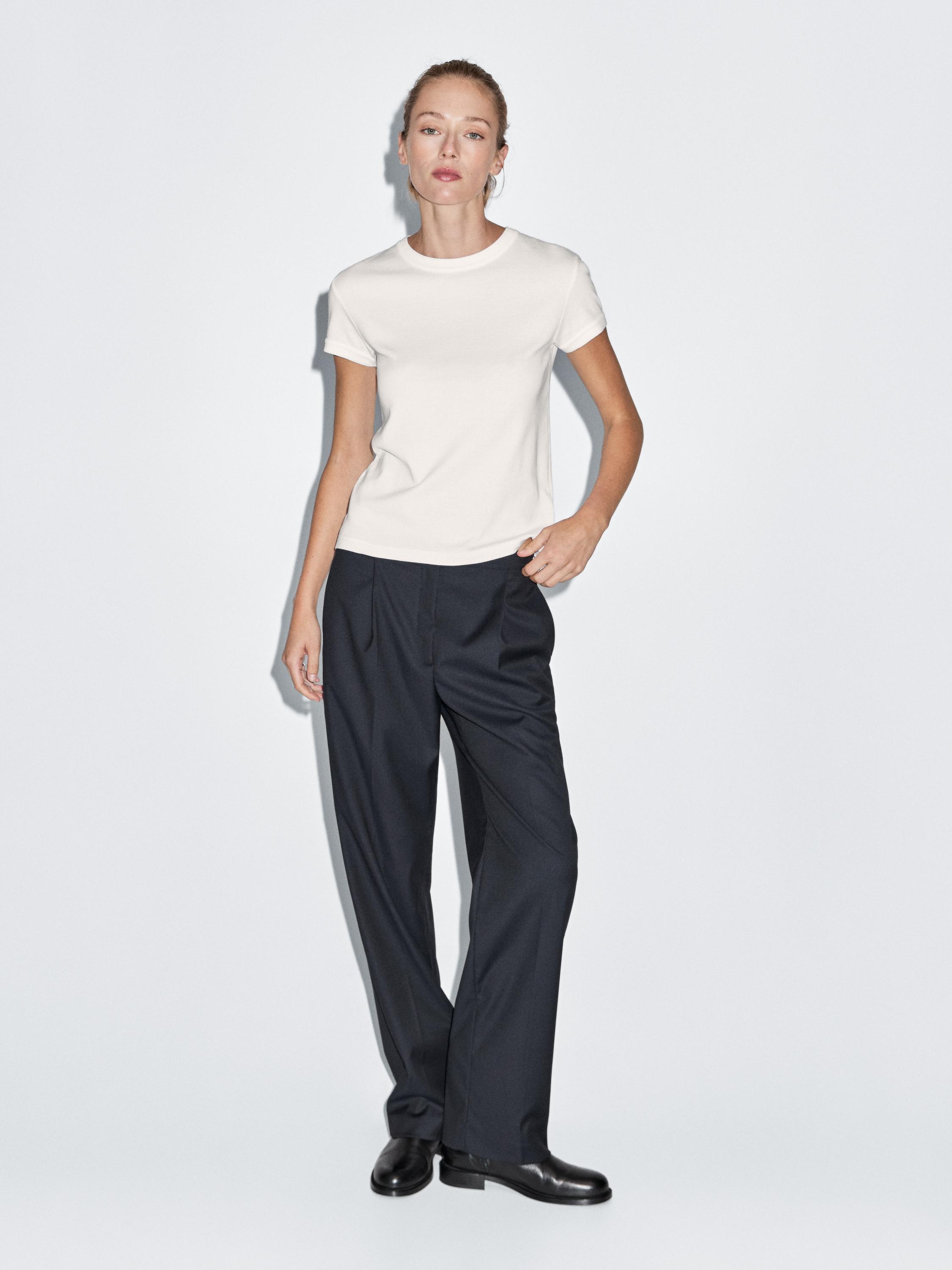 Dart trousers with elastic waistband