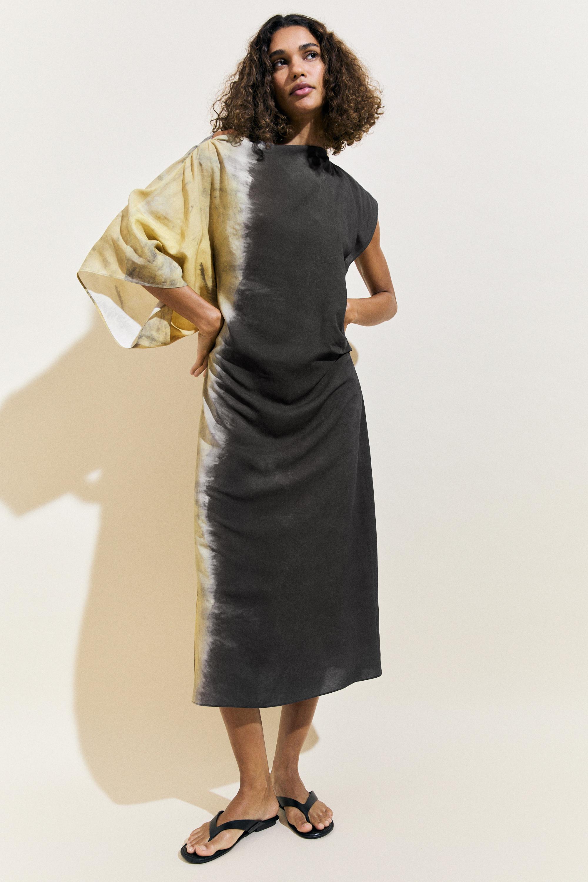 Tie-dye print midi dress