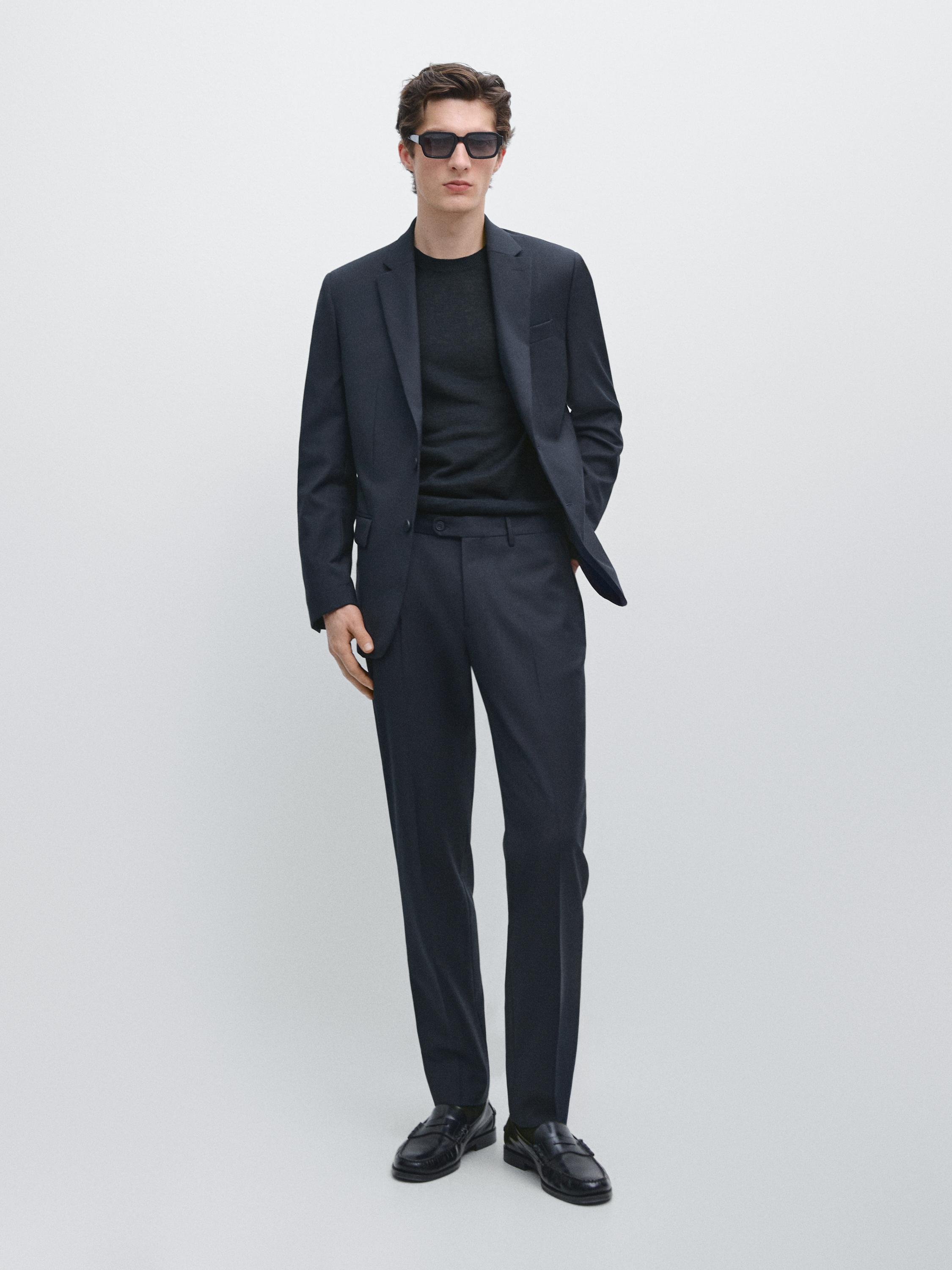Wool suit trousers