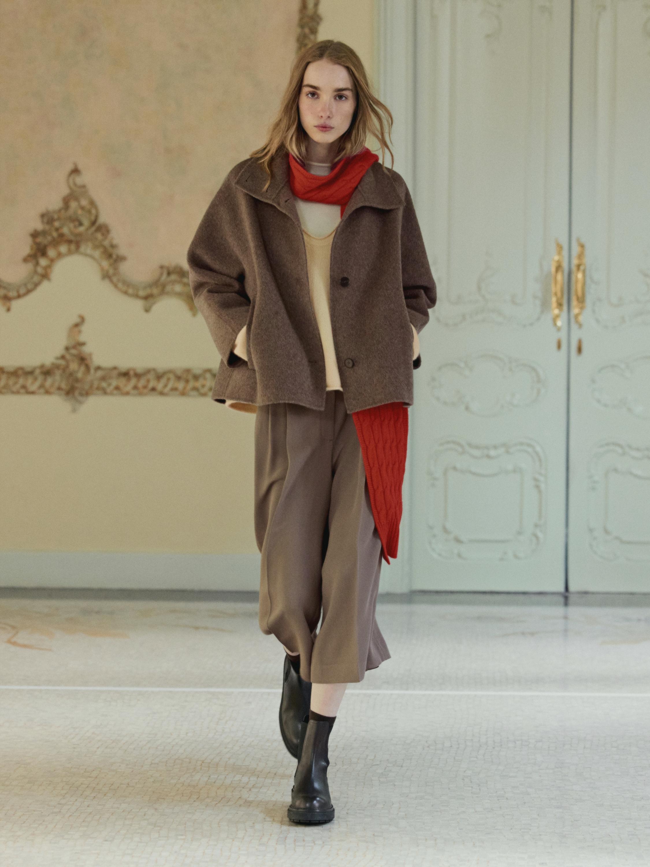 Flowing long wide-leg Bermuda shorts — MOLE BROWN