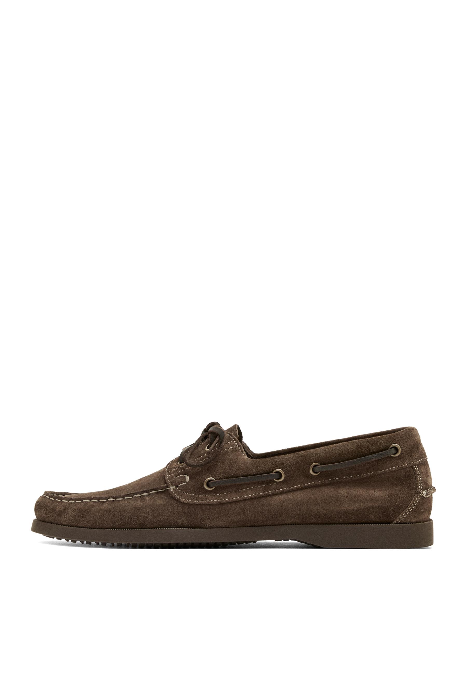 Leather deck shoes — STONE