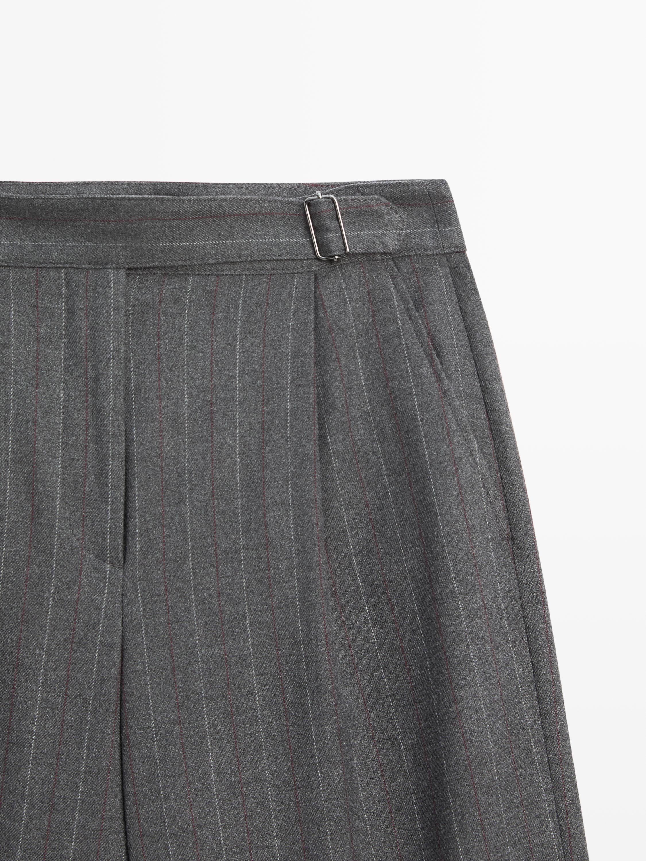 Darted pinstripe trousers — CHARCOAL