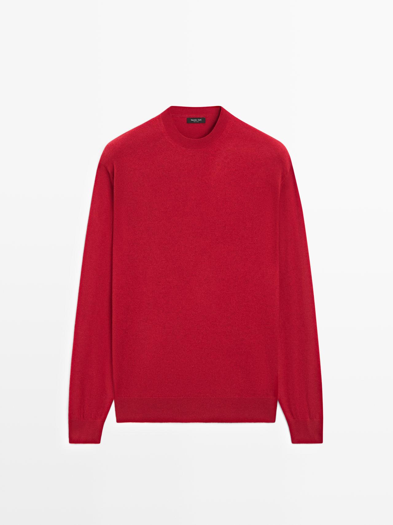 Massimo Dutti - Herre - Trøje I Strik Af Uld Og Kashmir - Limited - Rød - S