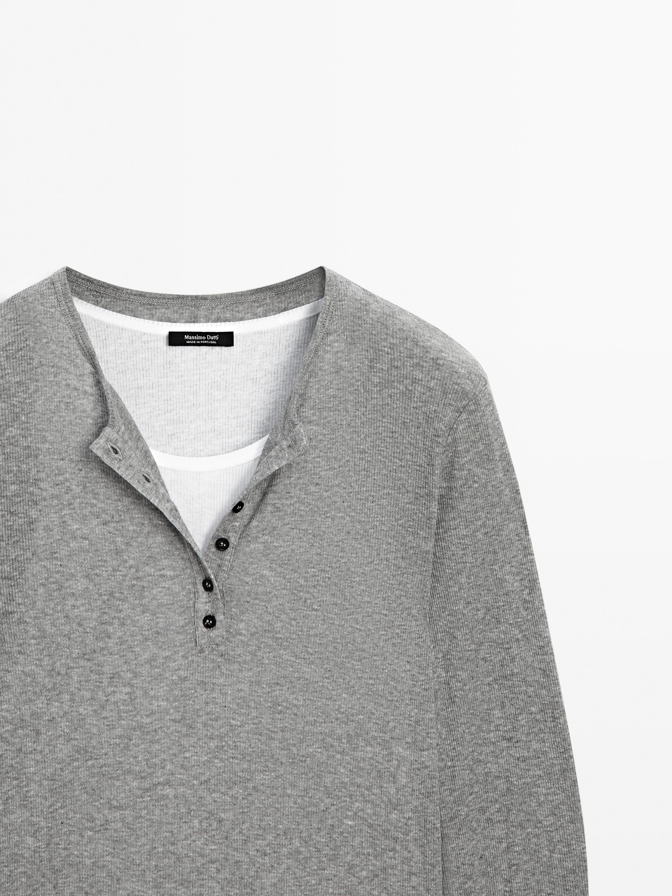 T-shirt double col boutonné