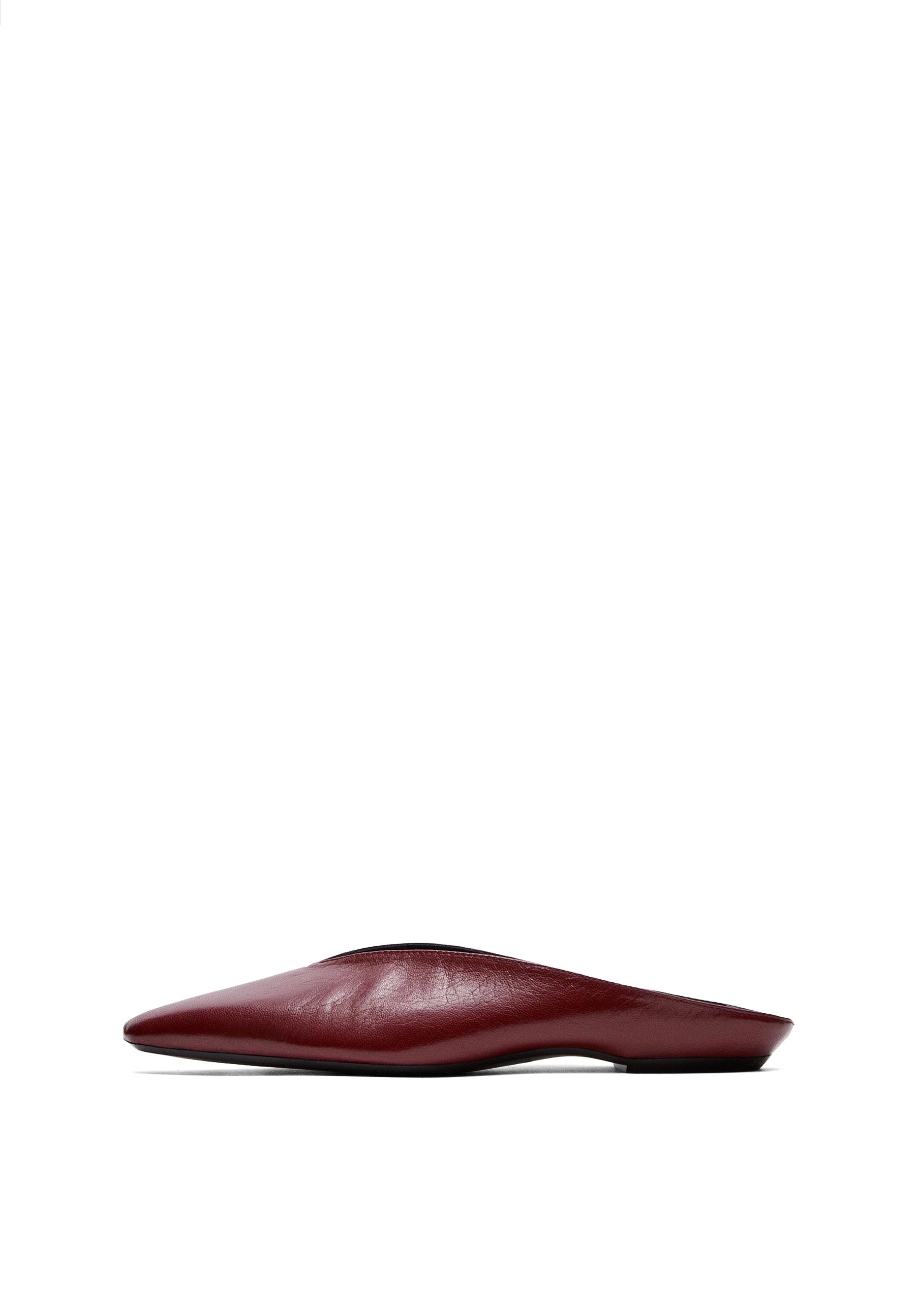 Soft leather mules — BURGUNDY