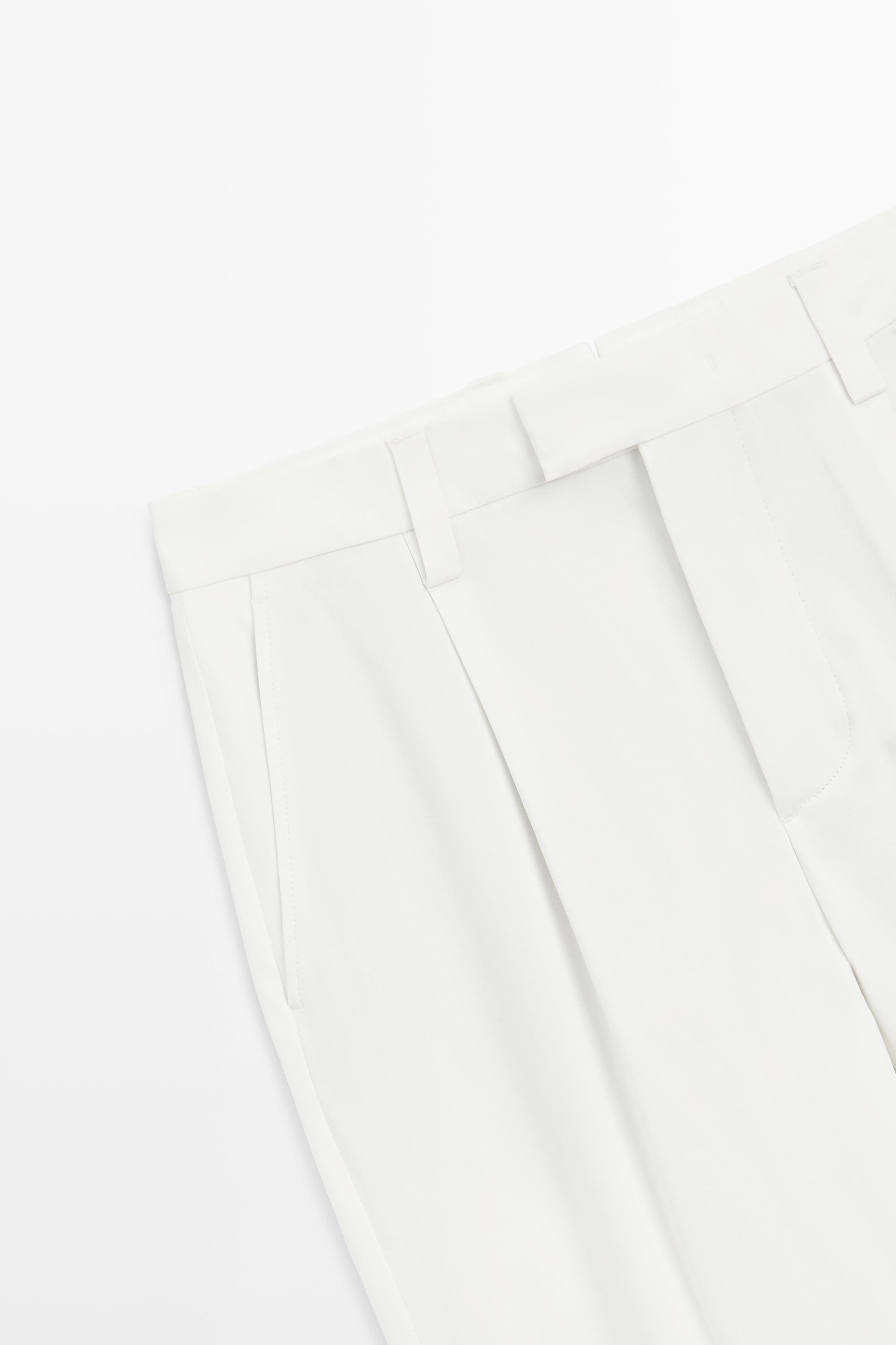 Cotton blend darted trousers — WHITE