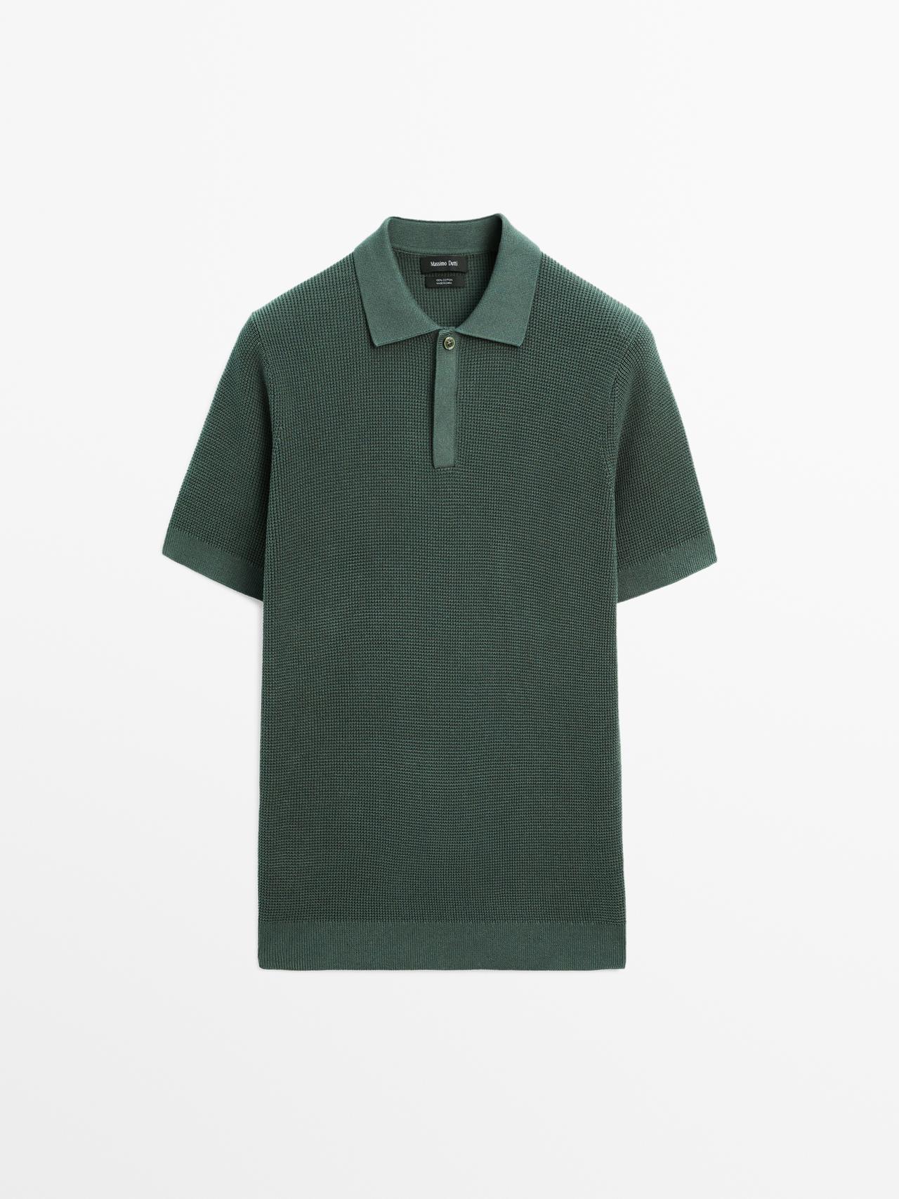 Massimo Dutti - Heren - Tricot Katoenen Polo Met Structuur - Vigo Gr - L