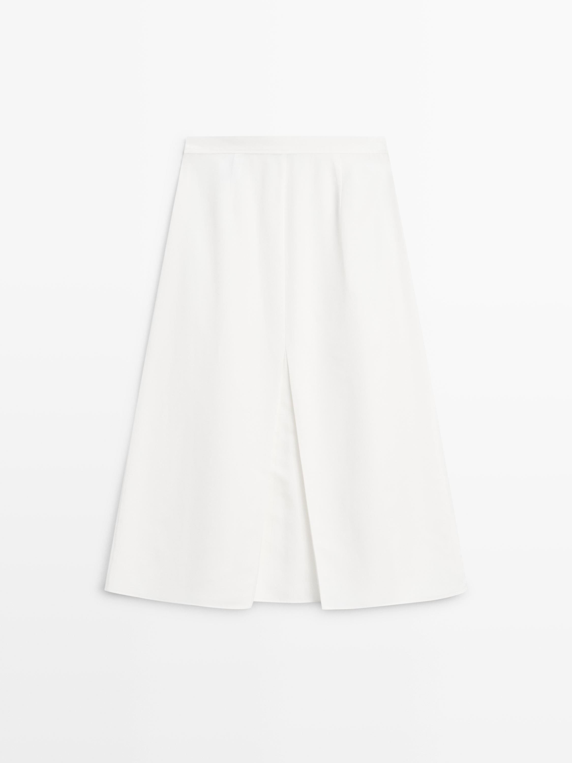 Midi skirt with pleated detail