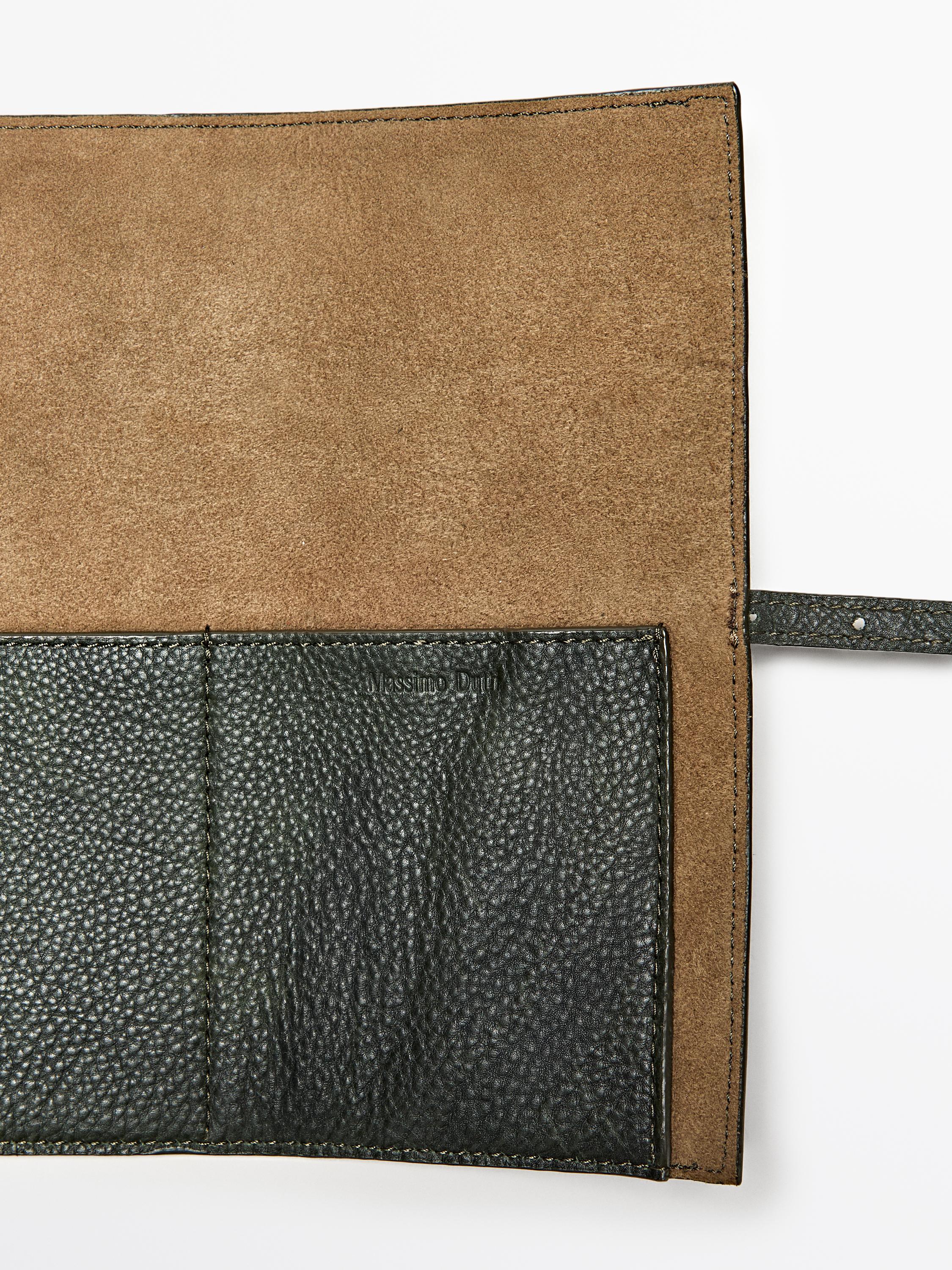 Nappa leather travel case — GREEN