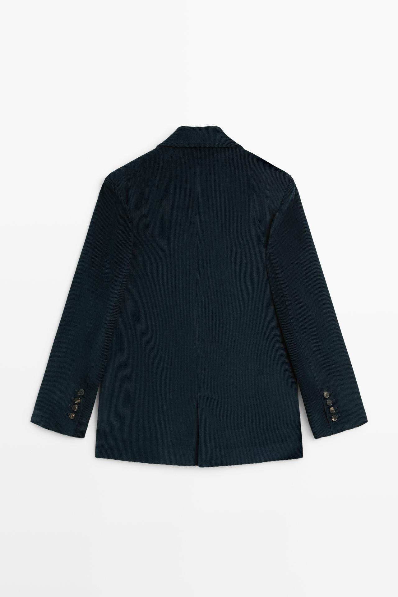 100% cotton corduroy blazer — Dark Blue