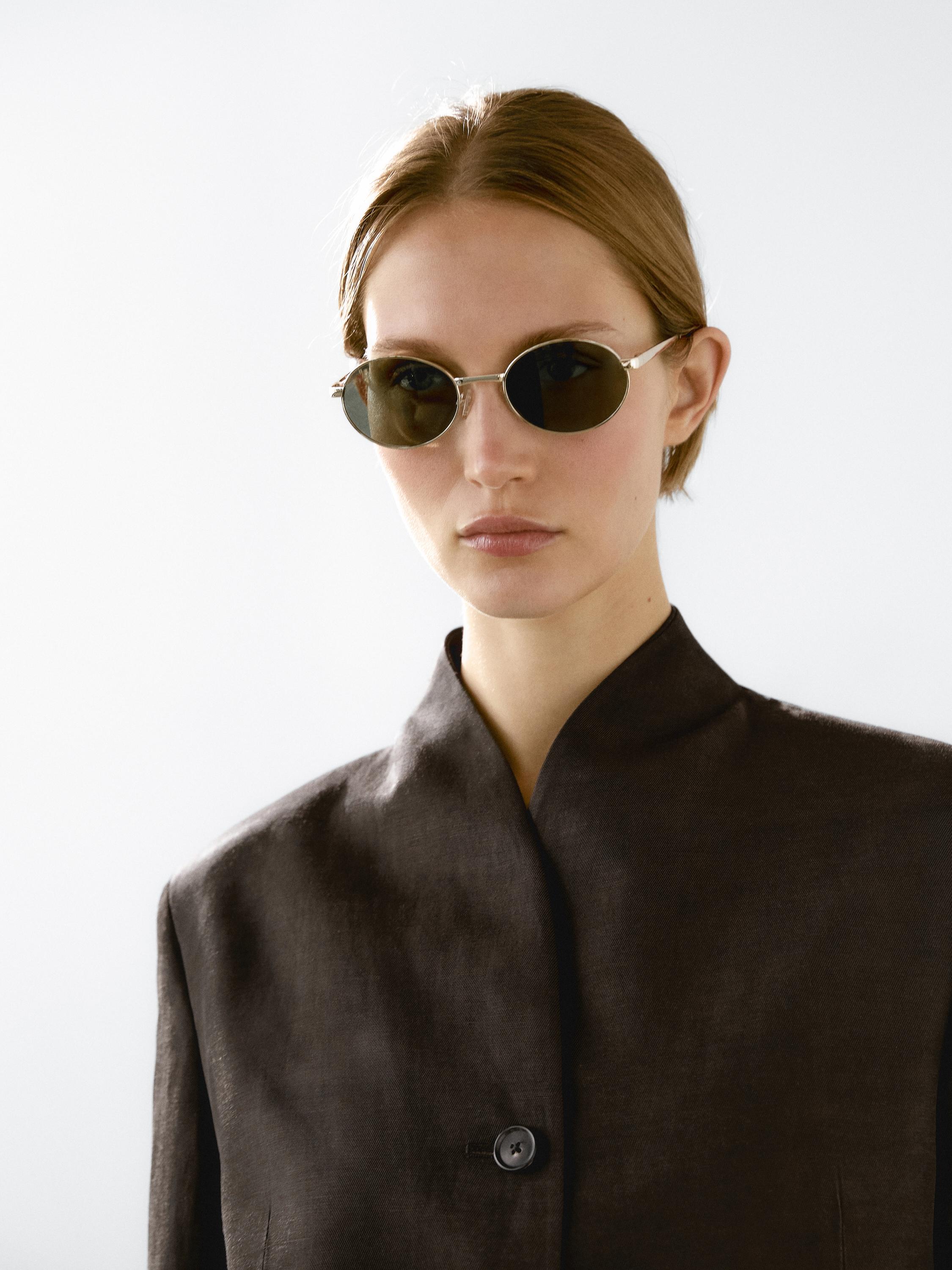 Linen blend high neck blazer